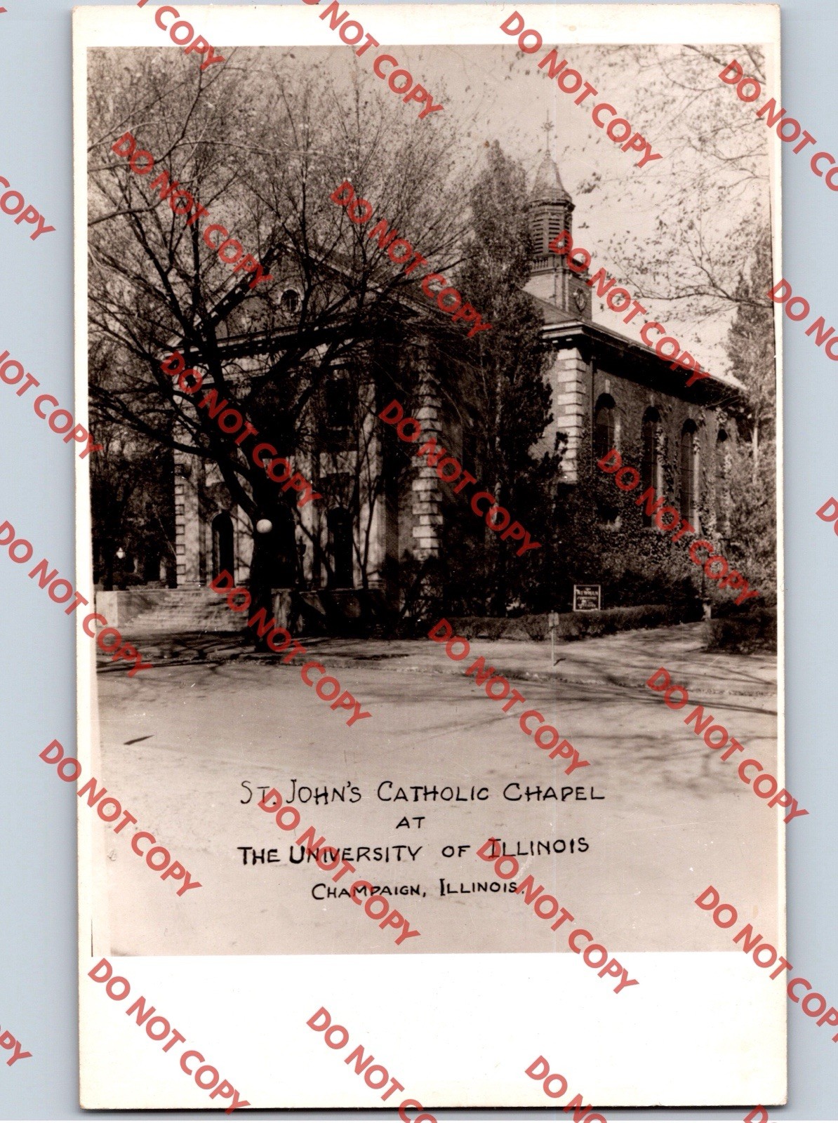 c1935 St John’s Catholic Chapel University Of Illinois Champaign IL RPPC Photo