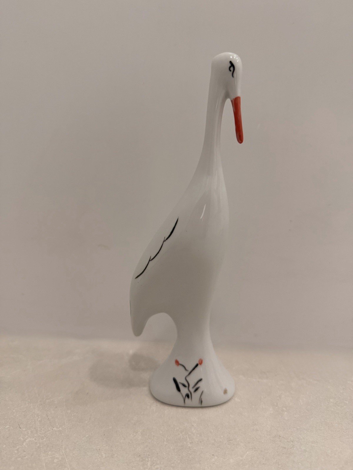 Vintage 1960s Aquincum Style Porcelain Goose Figurine Hand Painted MCM