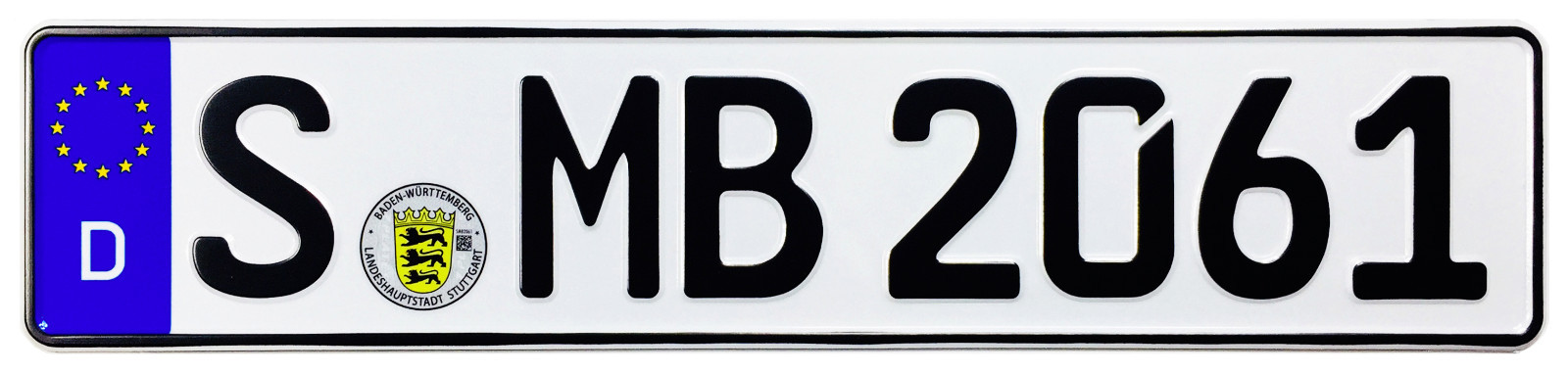 Mercedes Stuttgart Front German License Plate by Z Plates wtih Unique Number NEW