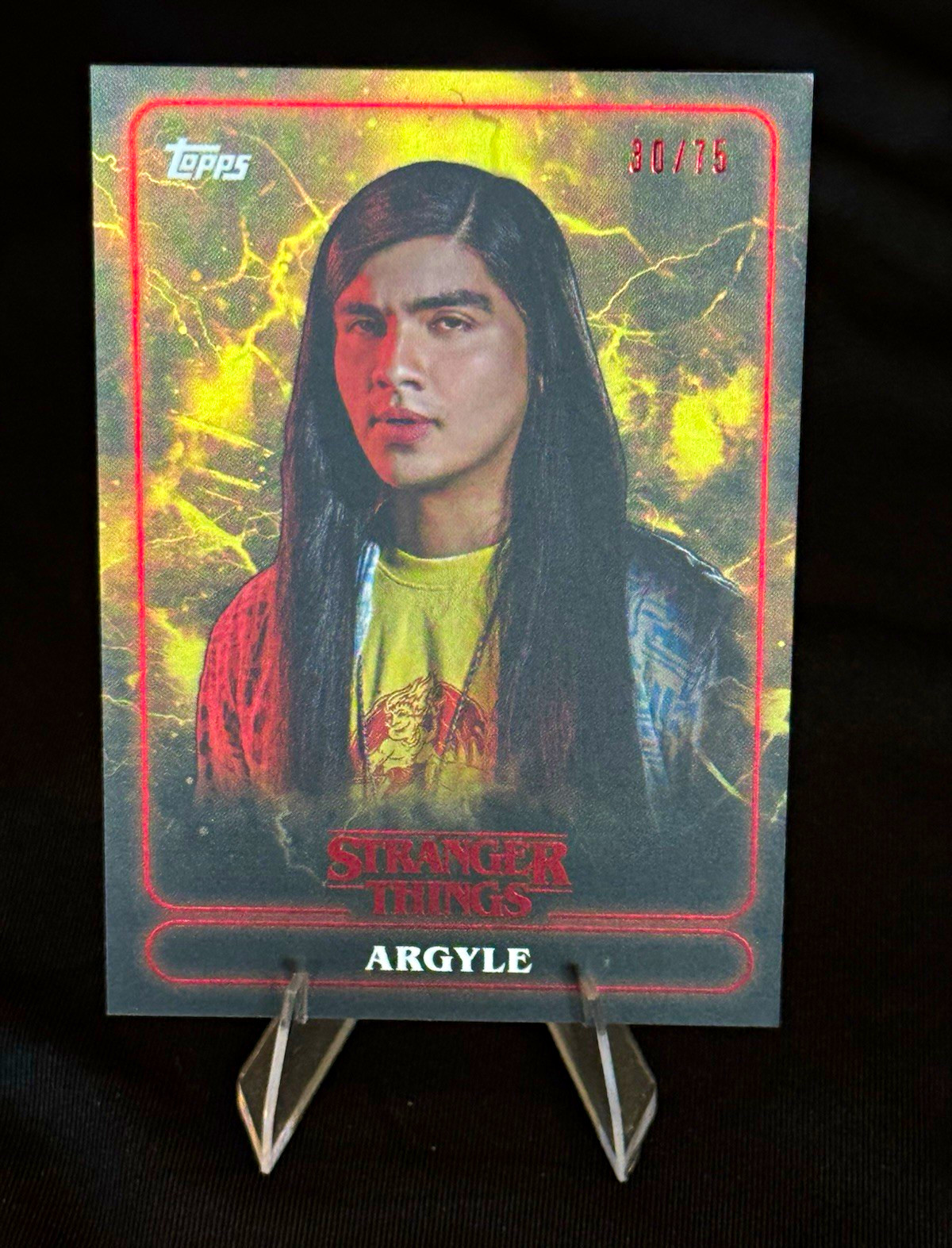 2025 Topps Stranger Things Argyle #18 Eduardo Franco Yellow /75