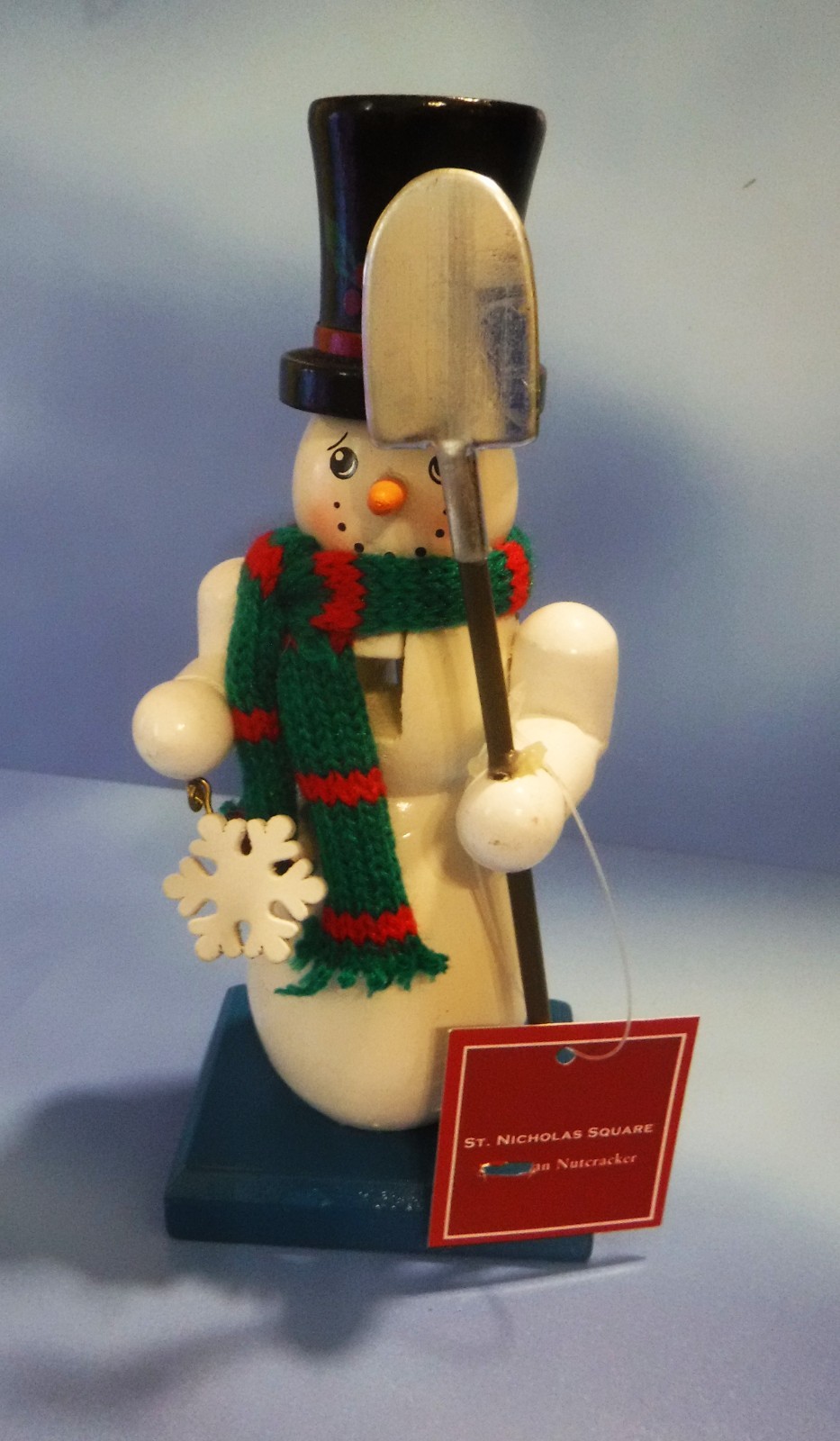 NUTCRACKER SNOWMAN HOLDING SHOVEL BY ST. NICHOLAS SQUARE 5\