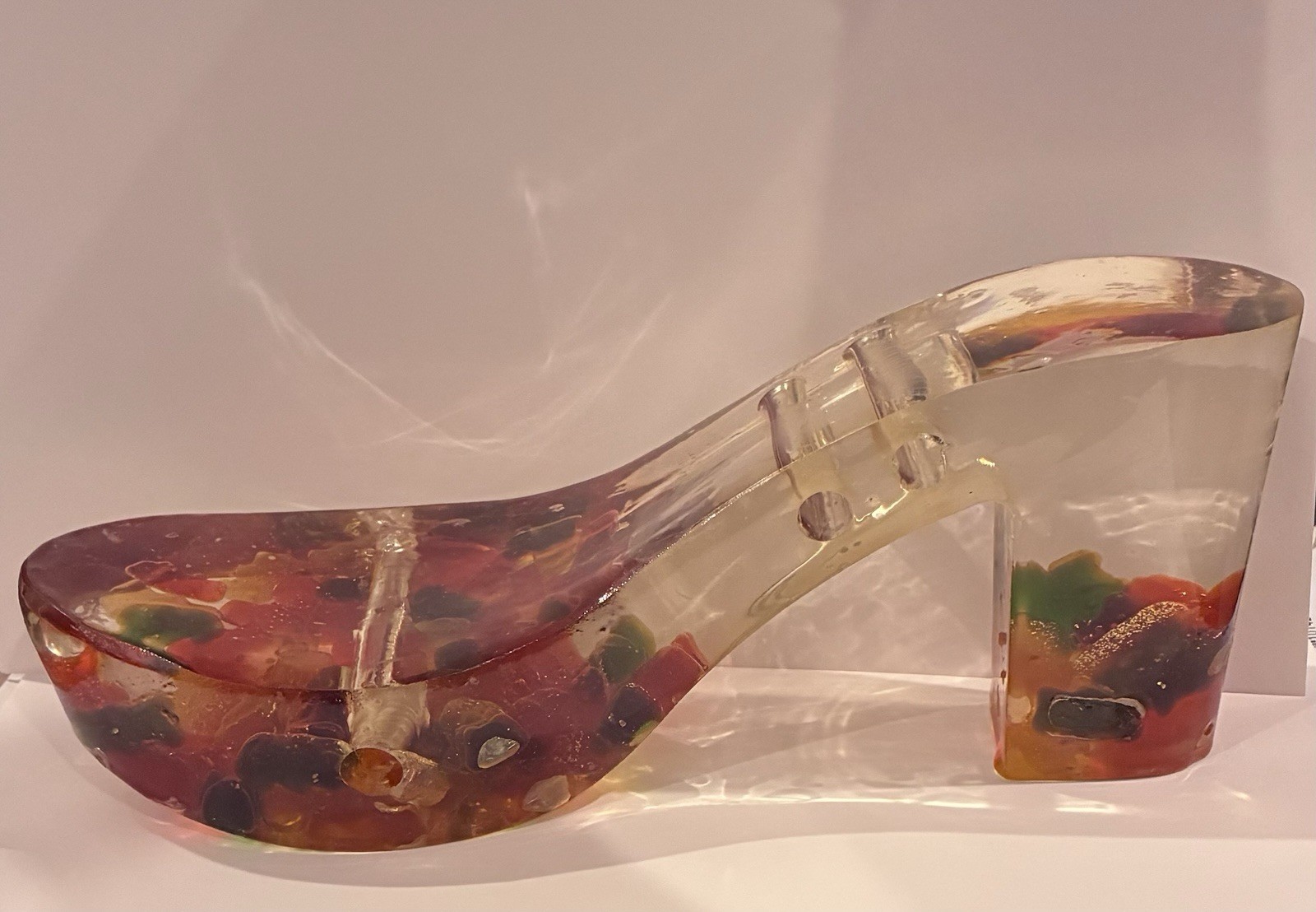 Shoe Shaped Sculpture made of Resin filled with Gummy Bears w/ Unknown Autograph
