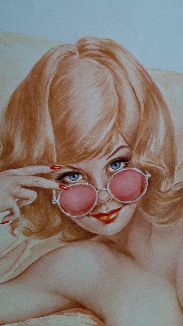 VINTAGE ALBERTO VARGAS ORIGINAL PINUP CARTOON ART - BIG ROUND ONES ARE IN NOW