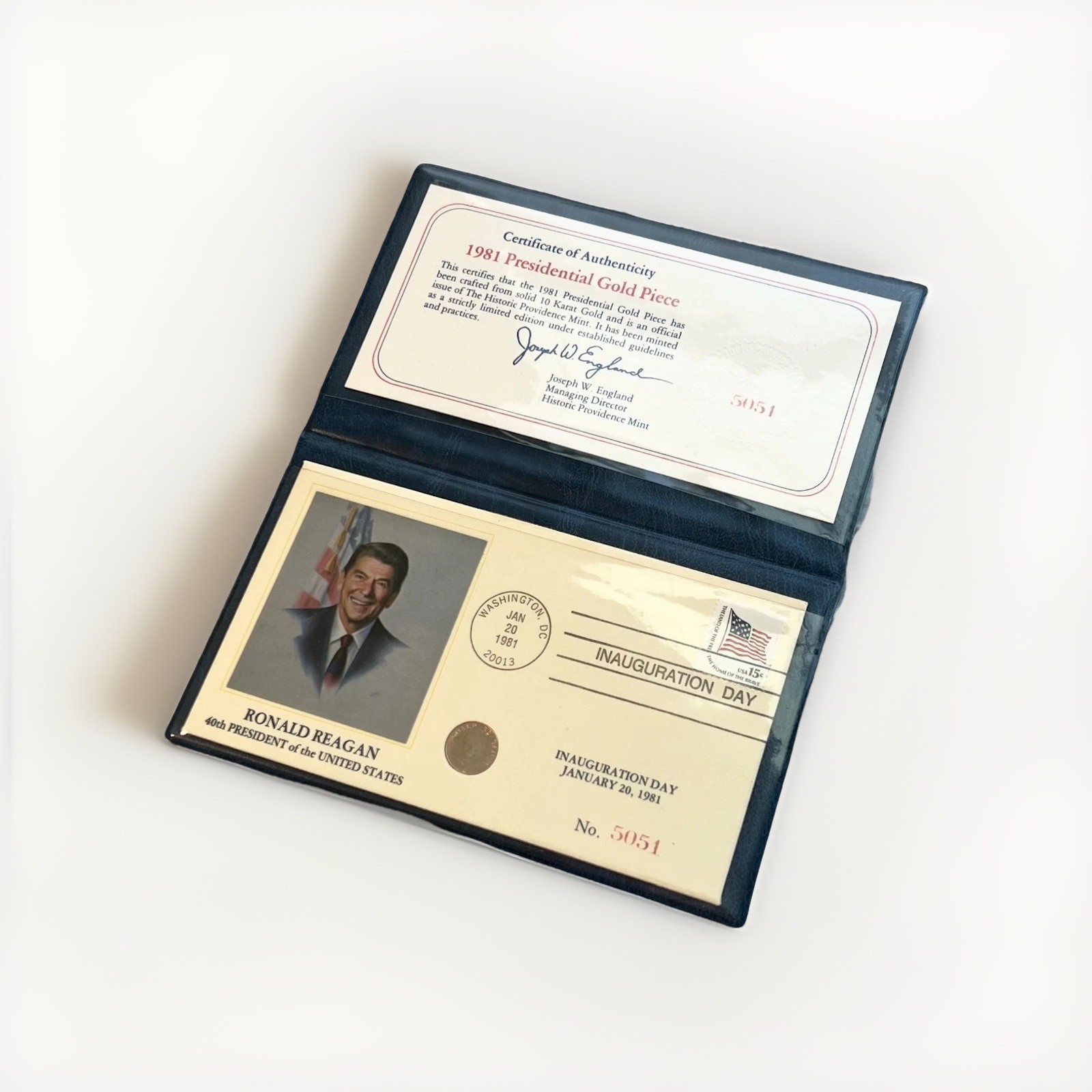 1981 Ronald Reagan Presidential 10kt Gold Piece No.5051