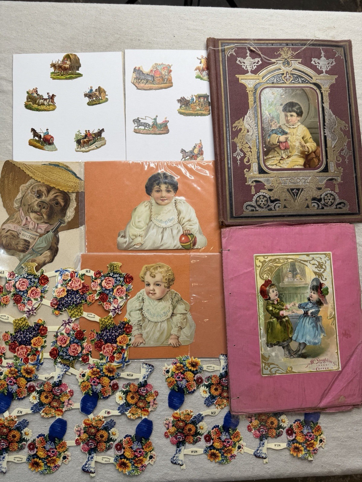 Huge Vintage Victorian Advertising Trade Cards Die Cut Lot Scrapbook Ephemera