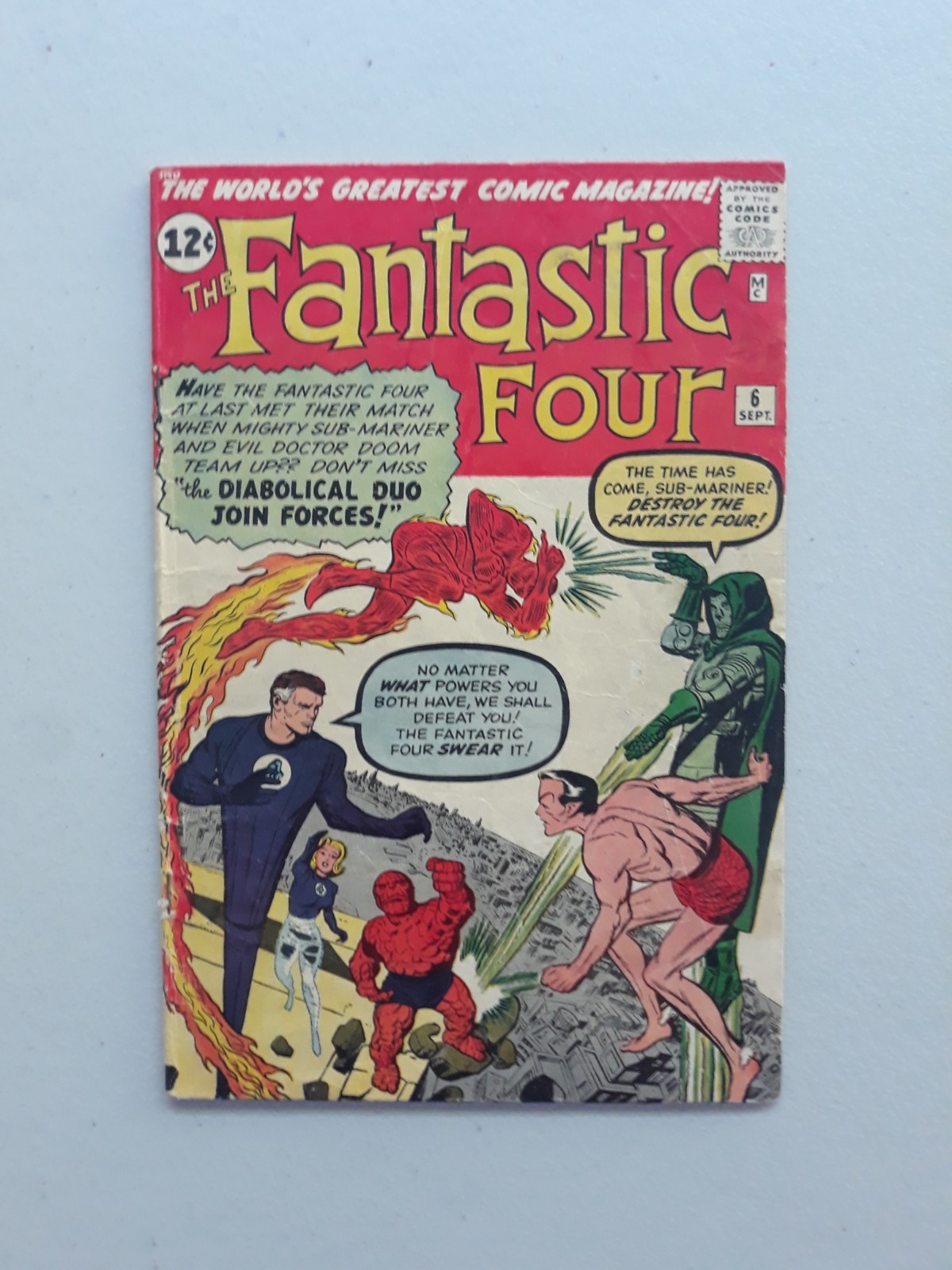 Fantastic Four 6 Marvel Comics MCU, 2nd Dr Doom, 1962,Jack Kirby 