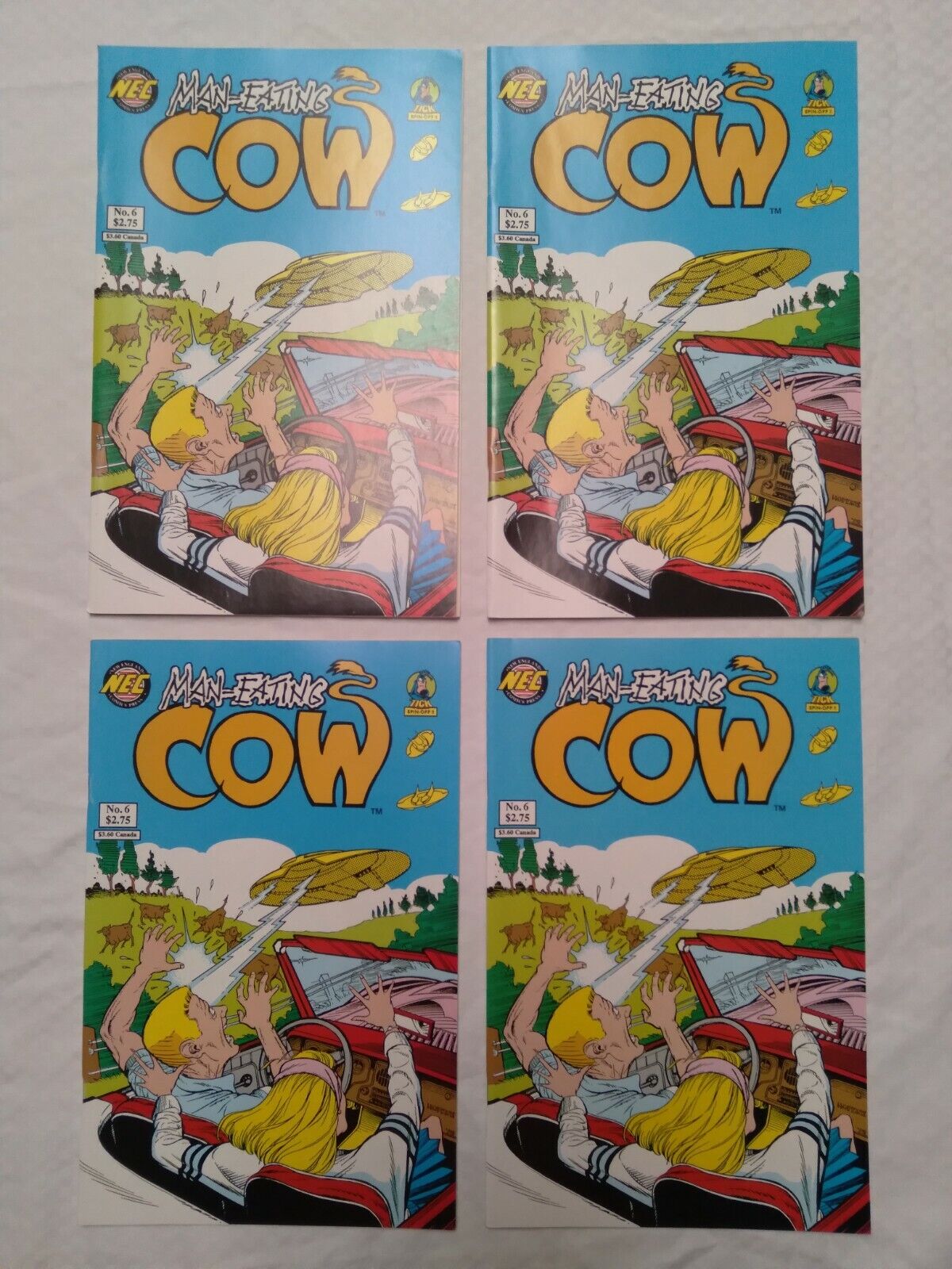 Man-Eating Cow # 6 Four copies  1992 The Tick spin-off #301