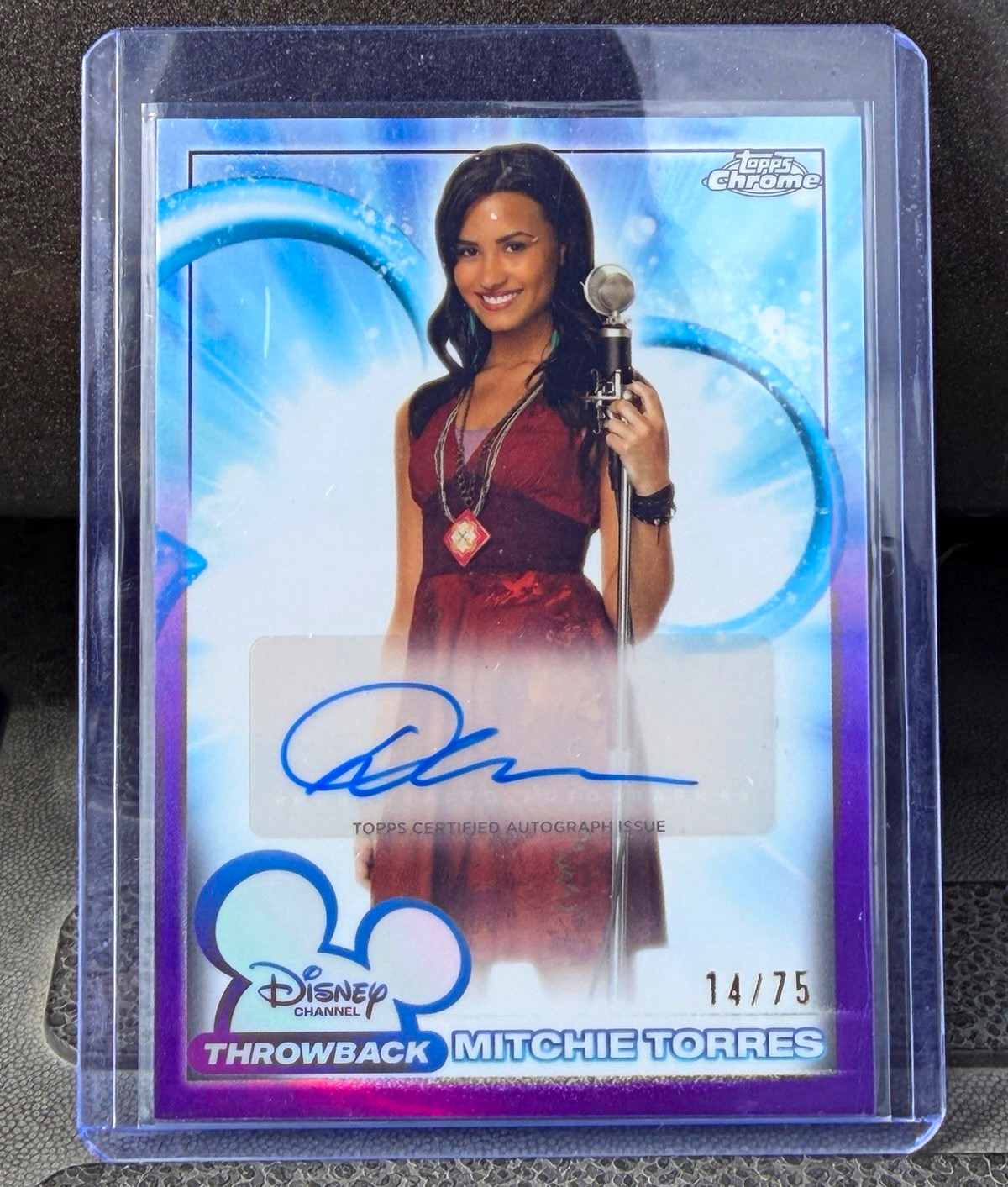 Topps 2026 Disney Chrome Demi Lovato Auto Mitchie Torres Throwback DCA-DL 14/75