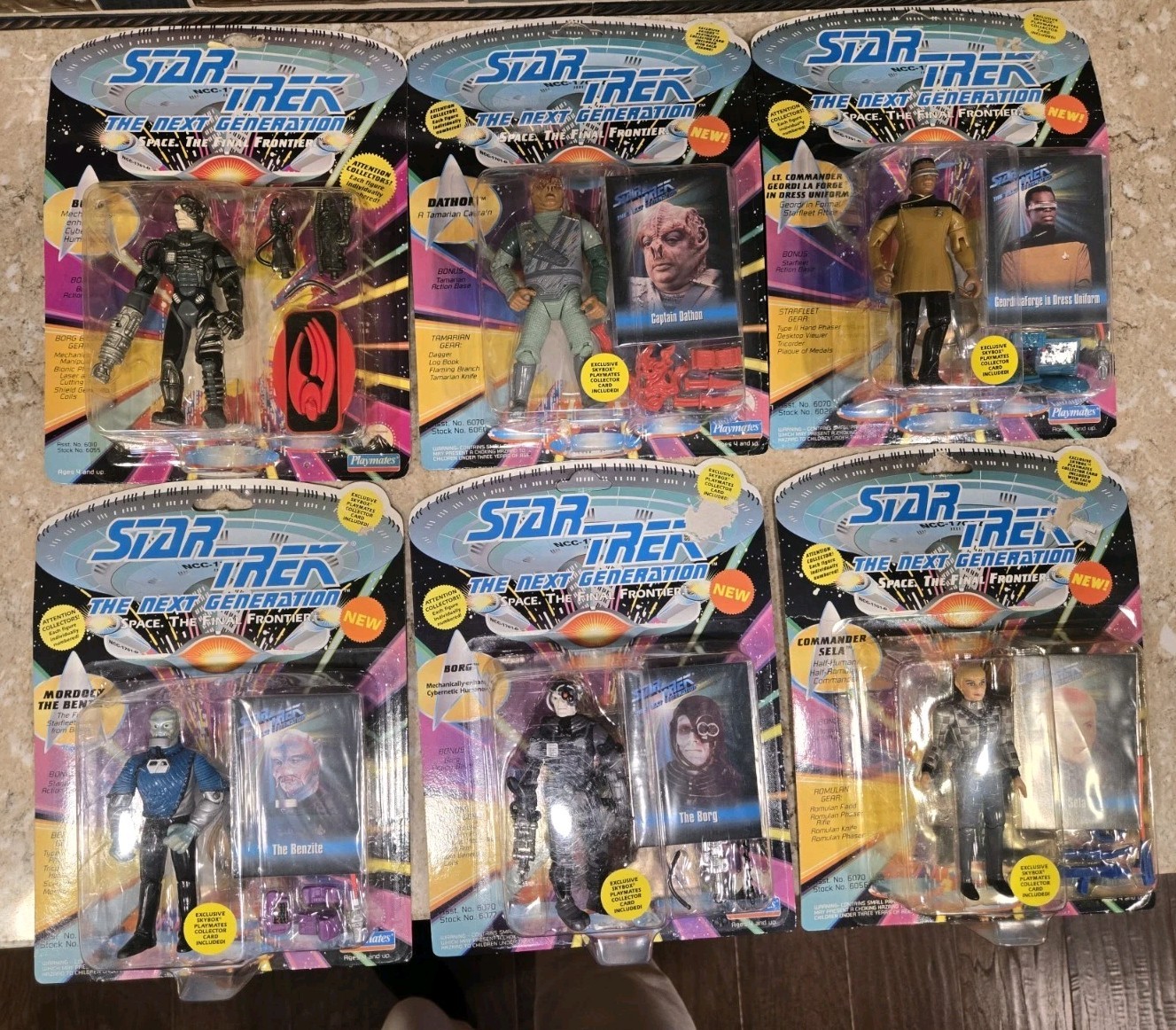 Vintage 1992 1993 STAR TREK The Next Generation Action Figures Lot Of 6
