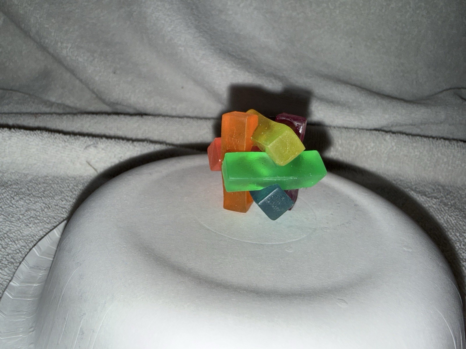 UNIQUE VINTAGE BAKELITE CHERRY RED GREEN APPLE AMBER BUTTER CUBE TOY