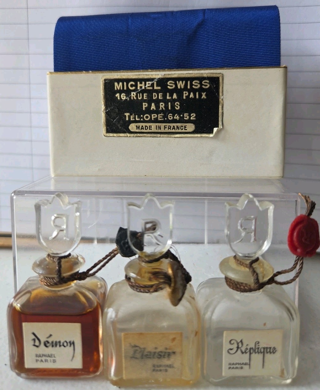 Rare Vintage Raphael Paris Demon Plaisir Replique Perfume Trio Original Case