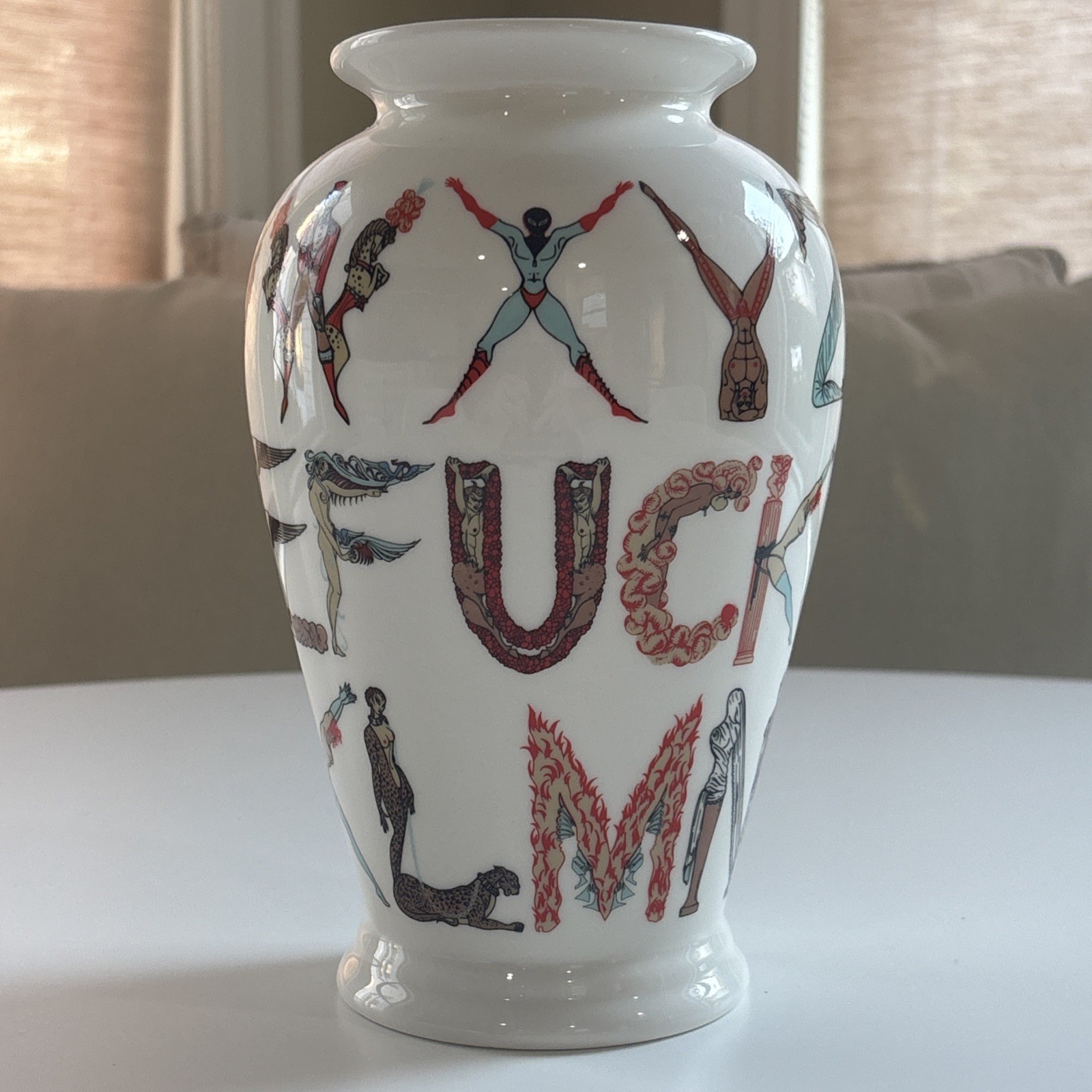SUPREME Alphabet F-Word White Ceramic Printed Vase SS'18 