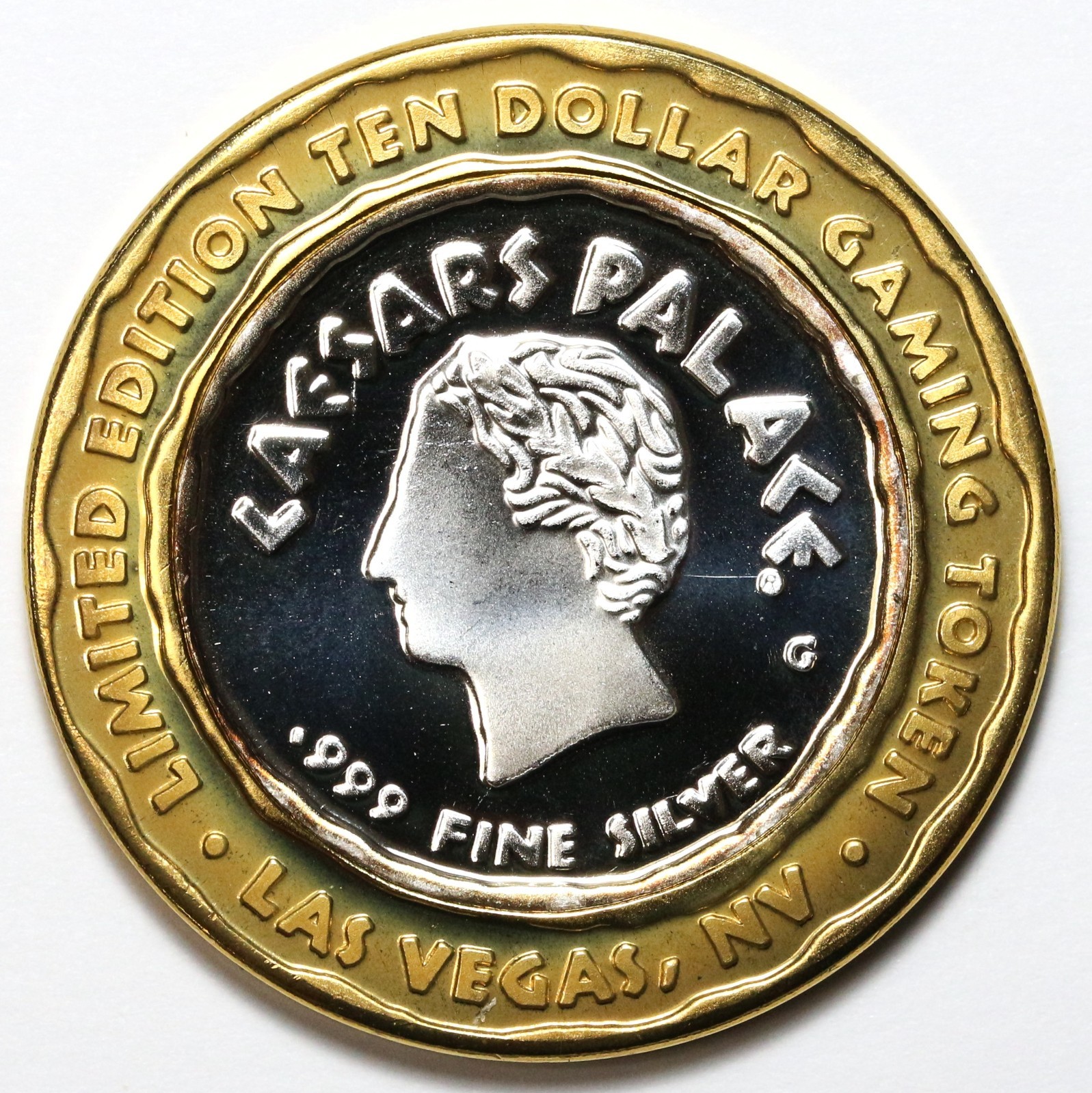 $10 Caesars Palace Casino .999 Silver Gaming Token - Las Vegas, NV - Colosseum
