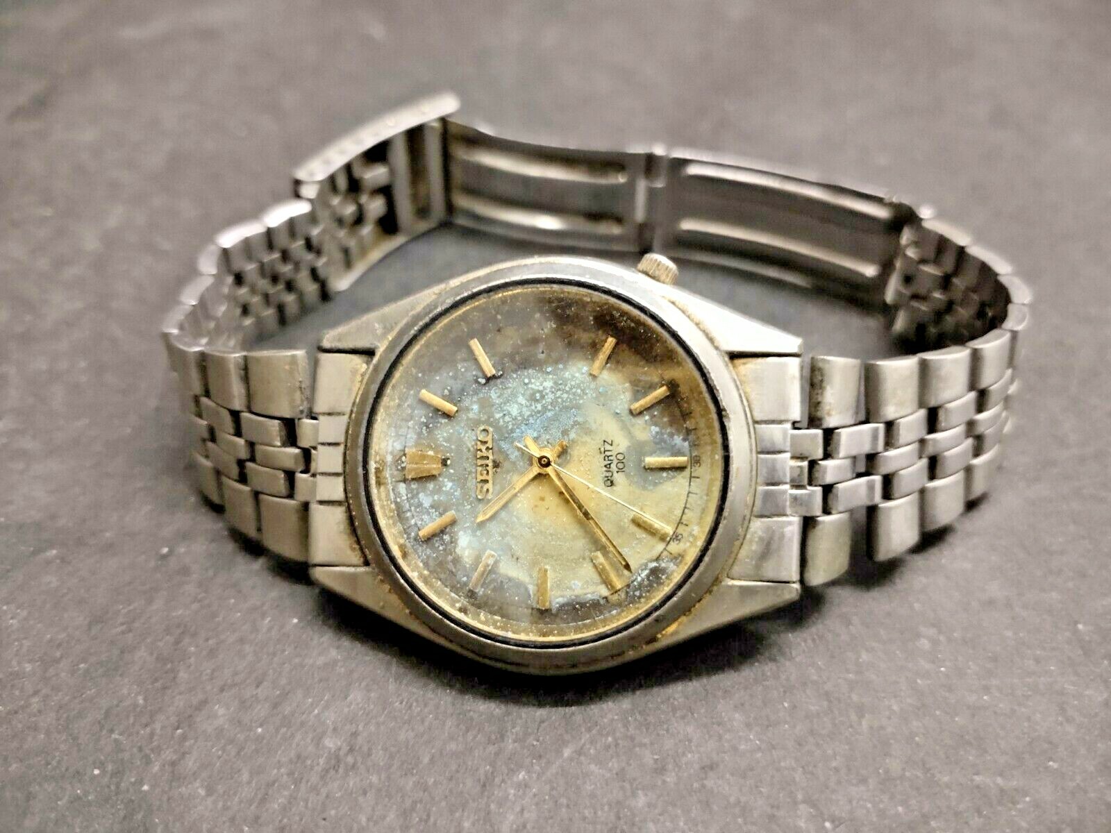 VINTAGE OLD RARE SEIKO QUARTZ 100 MEN\'S WRIST WATCH, JAPAN