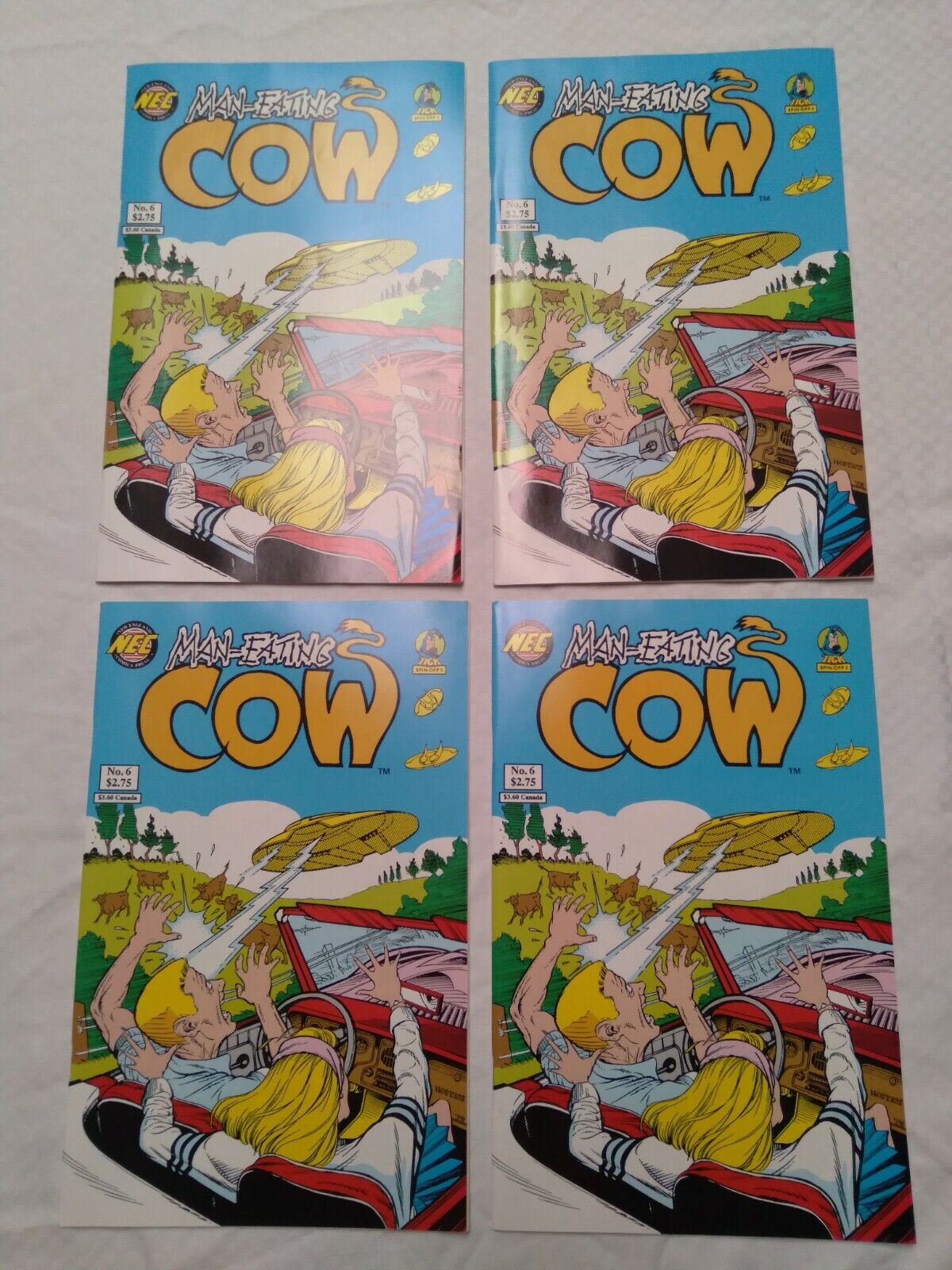 Man-Eating Cow # 6 Four copies  1992 The Tick spin-off #300