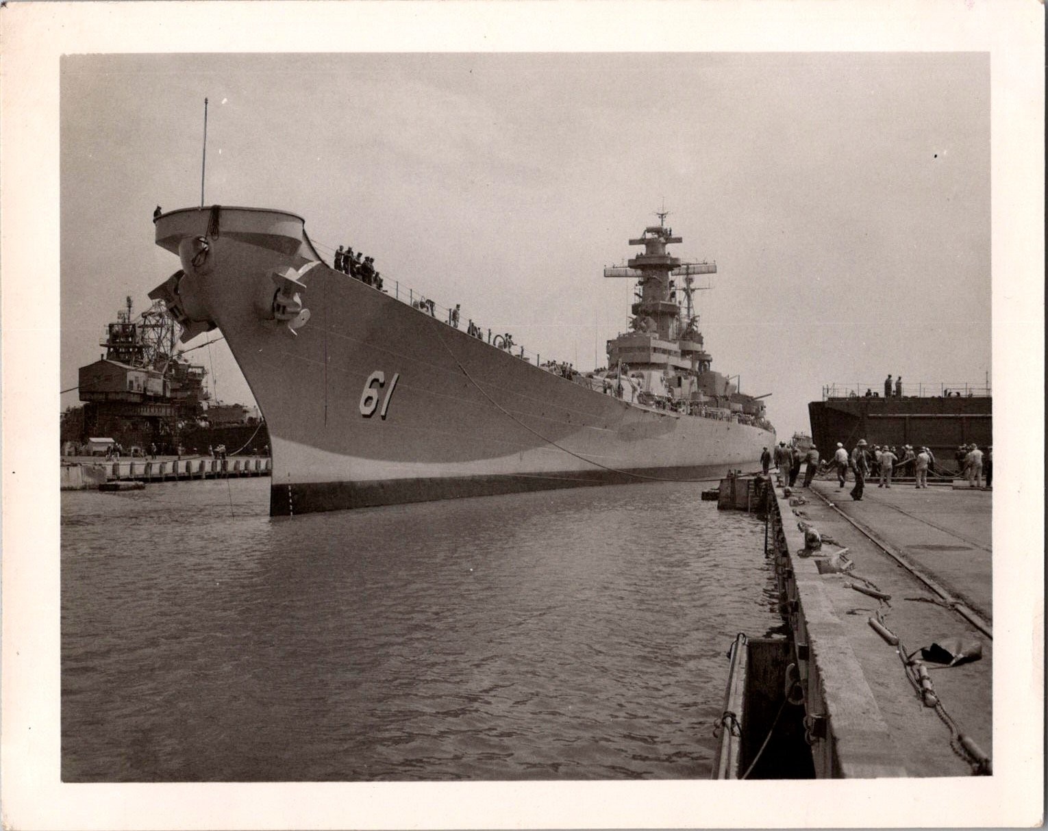 Vintage USS Iowa BB-61 Battleship Photo 