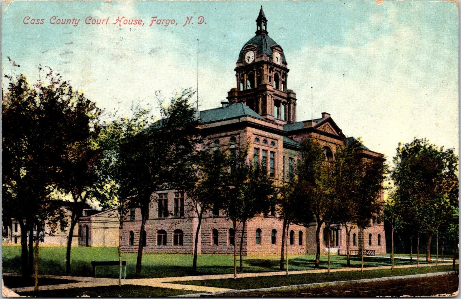 c1910s Fargo ND Cass County Court House North Dakota Germany postcard
