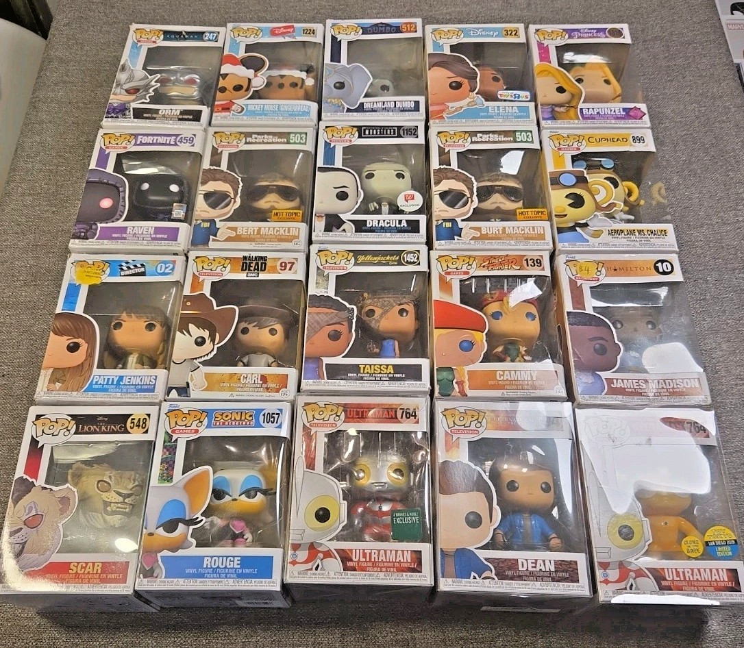 Funko Pop Lot Of 20 Miscellaneous Characters Collectors Super Heroes Disney