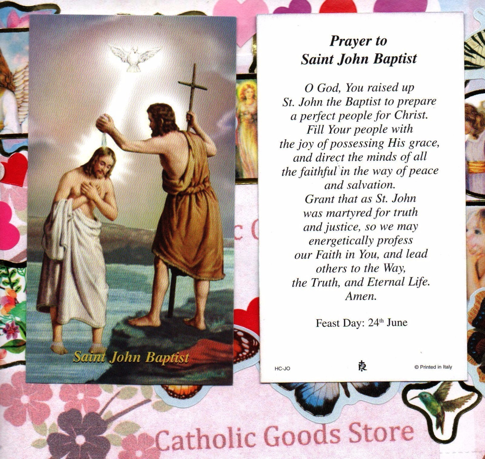 St. John the Baptist - Prayer to Saint John the Baptist  - Paperstock Holy Card