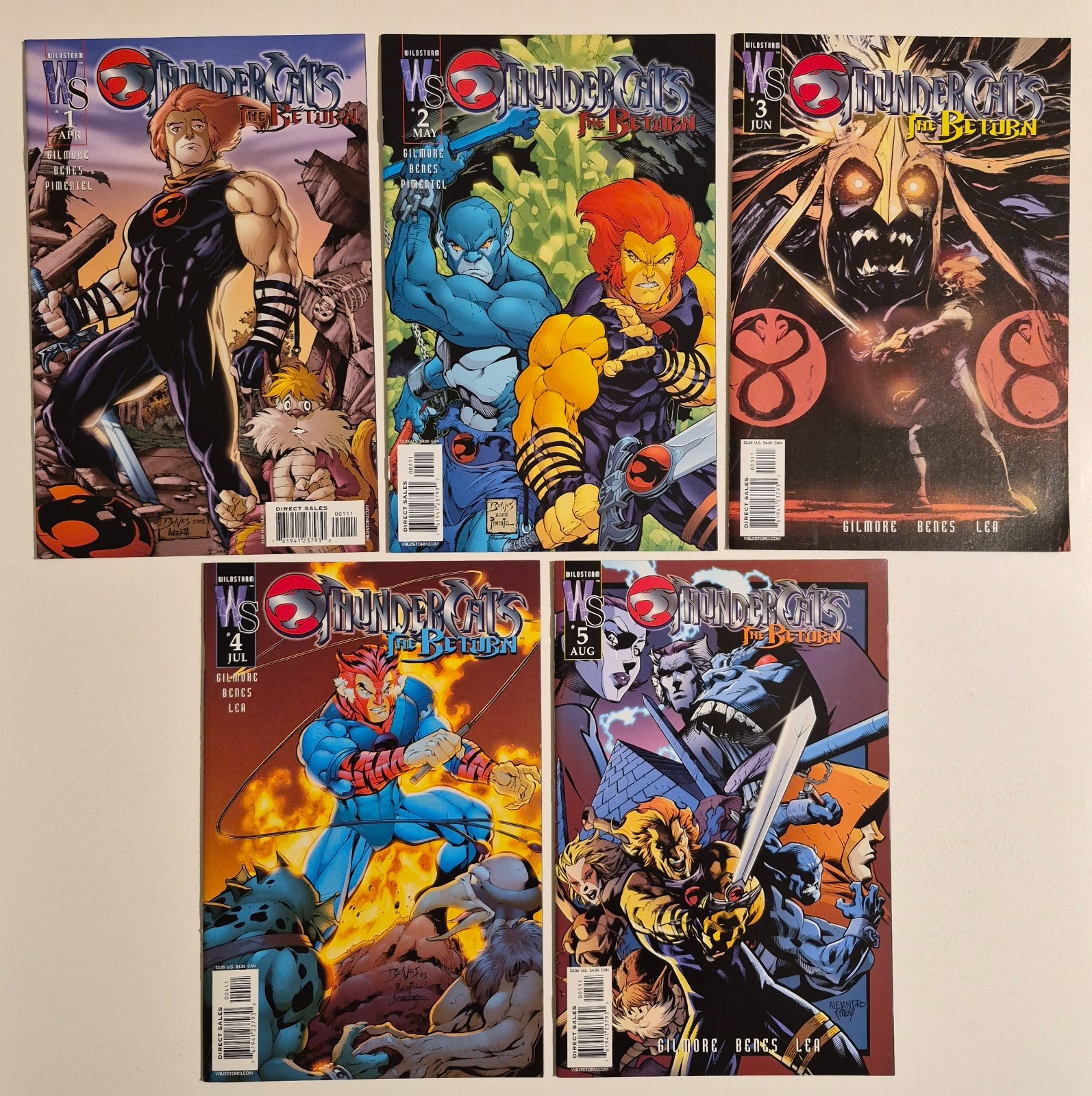 ThunderCats: The Return #1-5 (2003, DC/Wildstorm) VF/NM 2 3 4 Complete Set