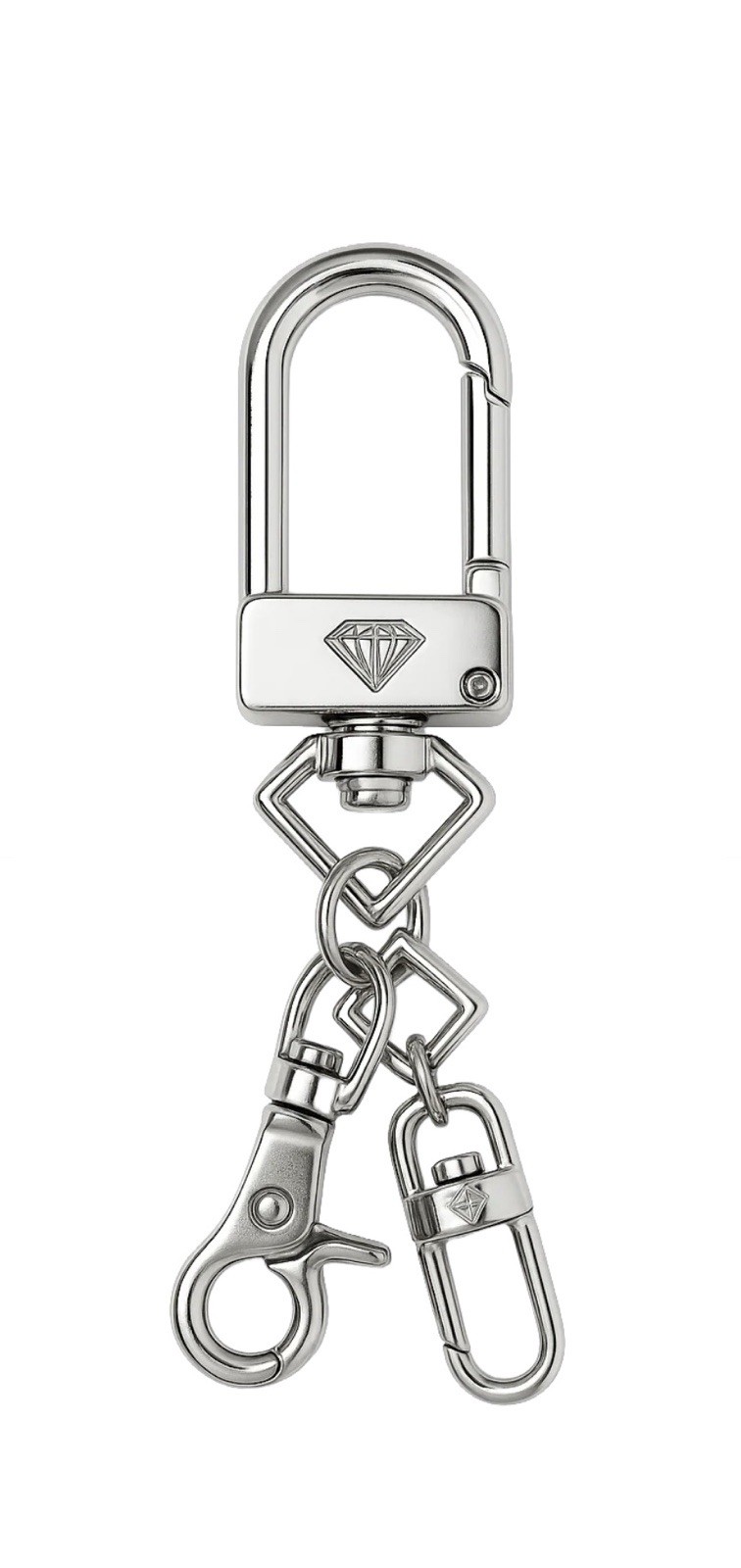 Diamond Supply Co U‑Lock Key Chain Silver Carabiner New in Box