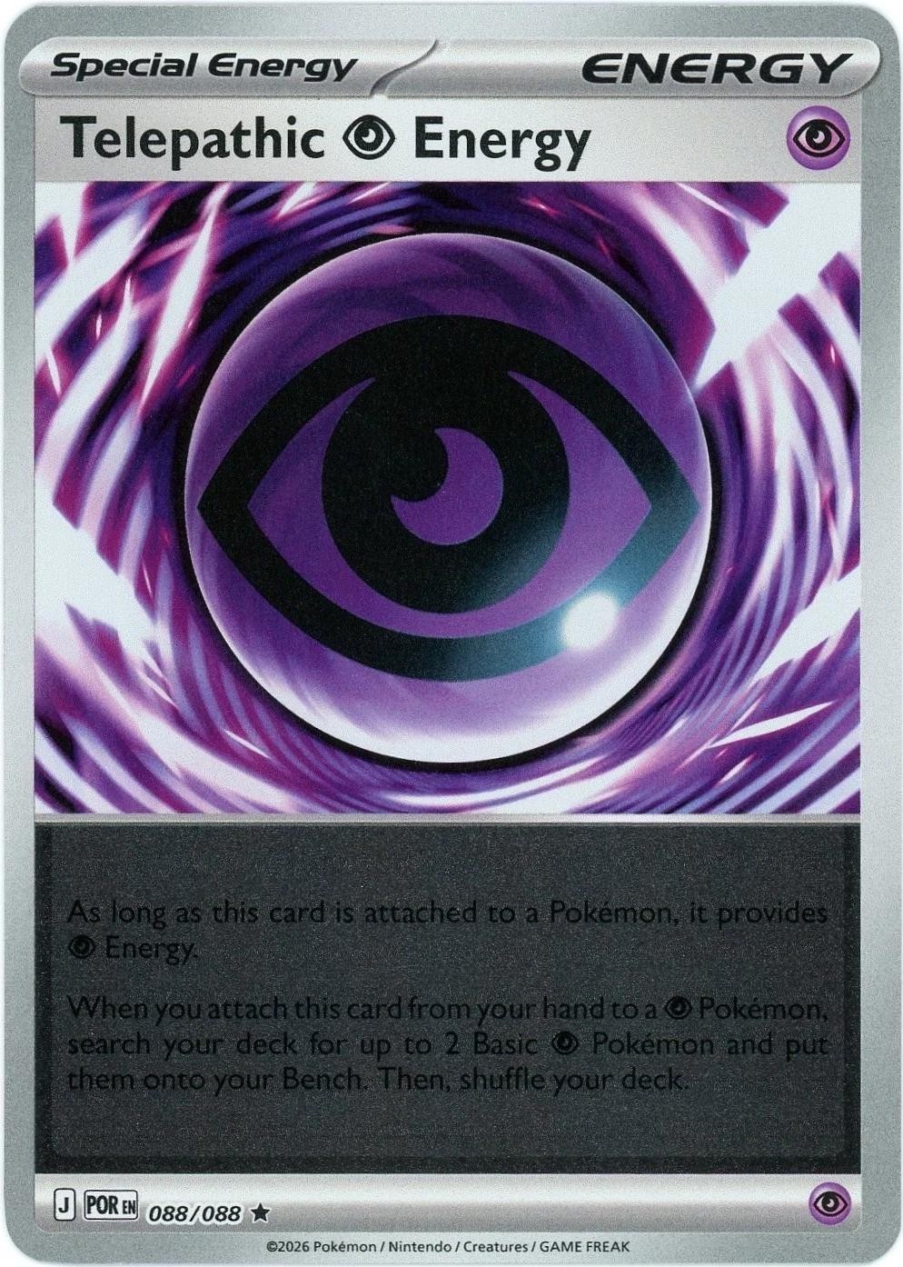 Telepathic Psychic Energy : POR Reverse Holofoil - 088/088 Near Mint