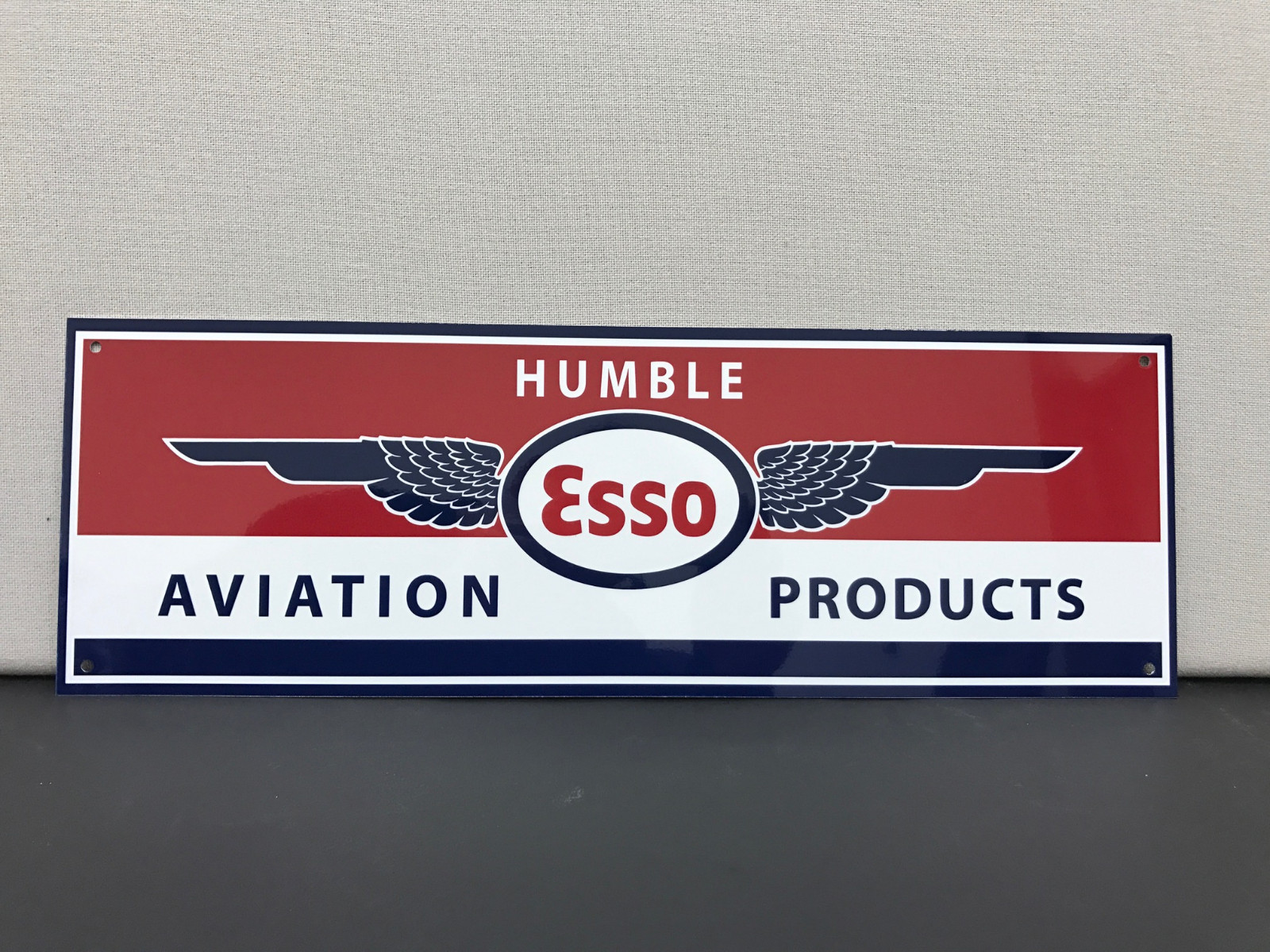 Rare humble ESSO aviation products garage wall advertising sign