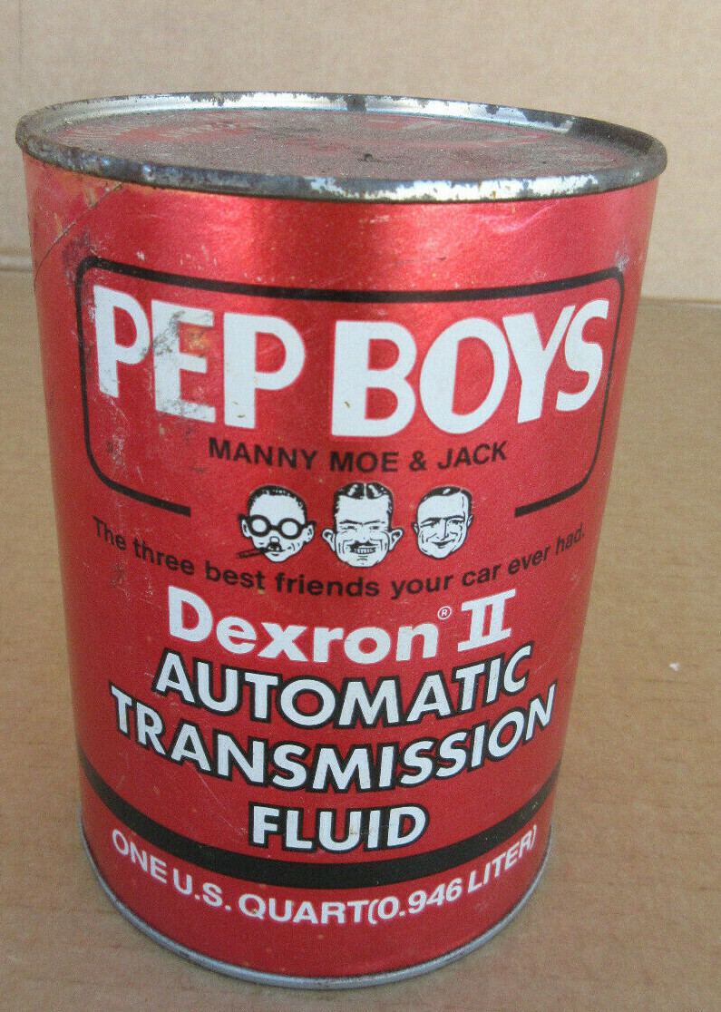 Vintage Pep Boys automatic transmission fluid Oil Can Quart full Vintage Pep Boys automatic transmission fluid Oil Can Quart full