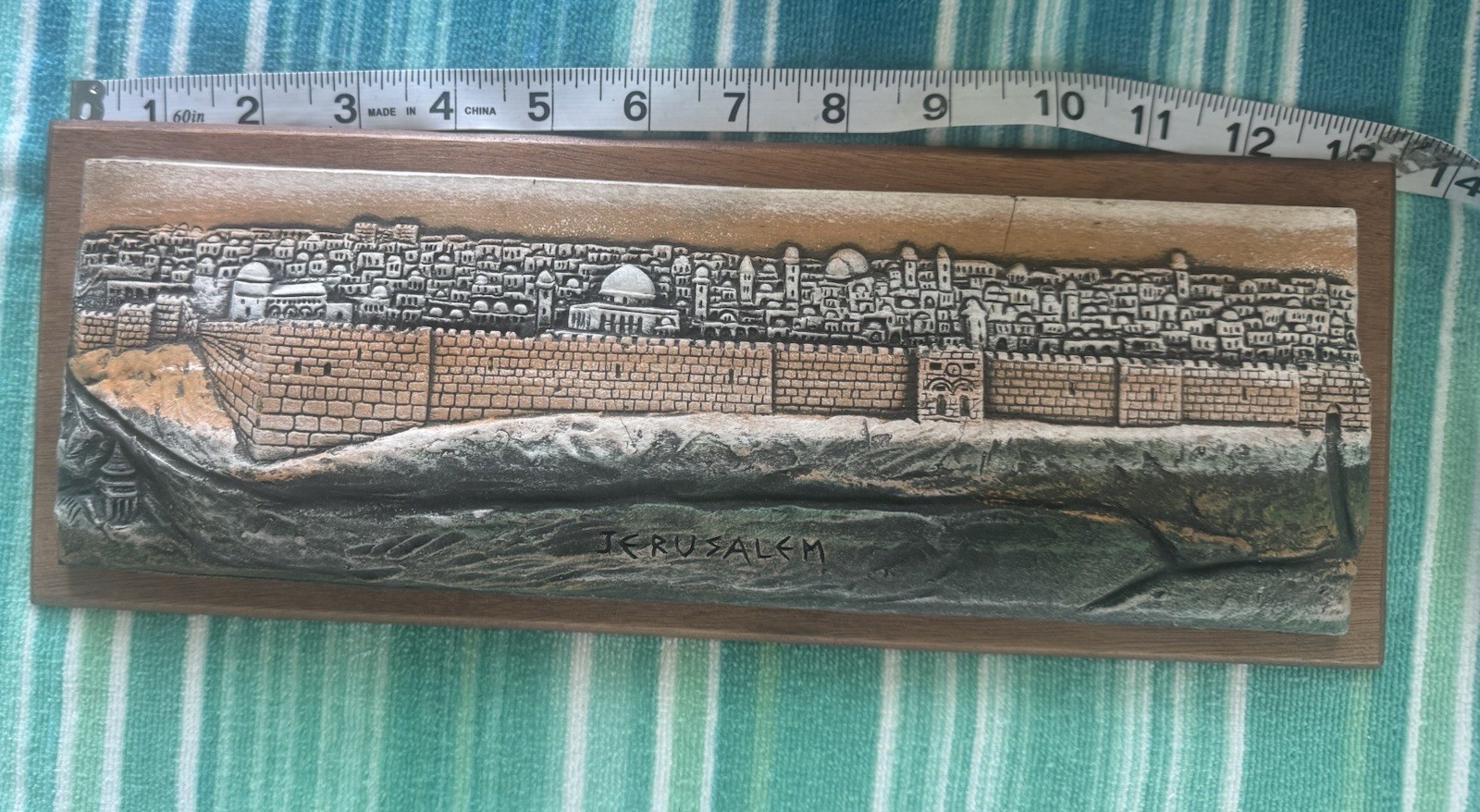 Vintage Jerusalem 3D Wall Plaque Hanging Sign Panoramic