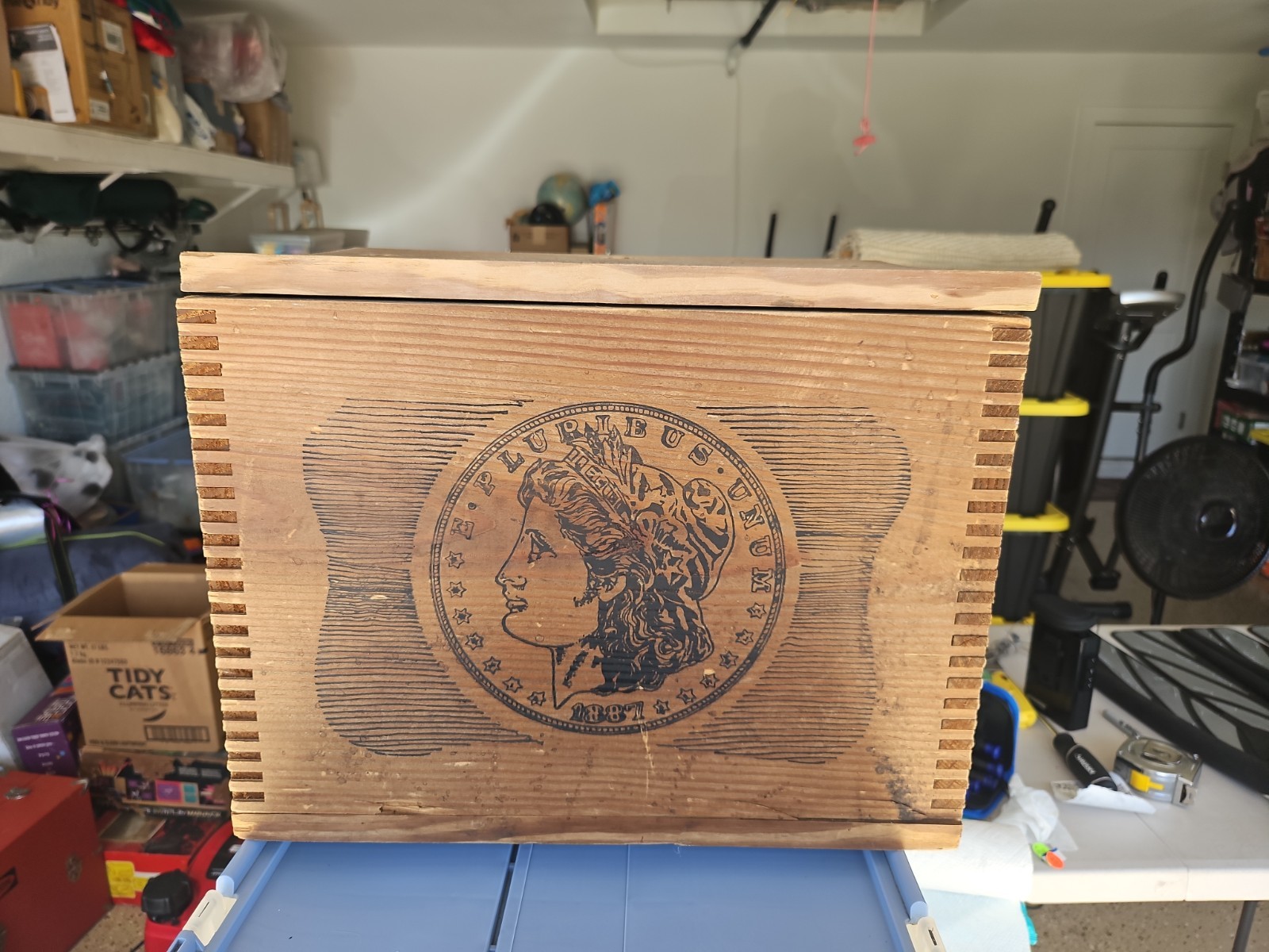 Vintage Carson City US Mint Morgan Silver Dollar Wooden Crate  Replica