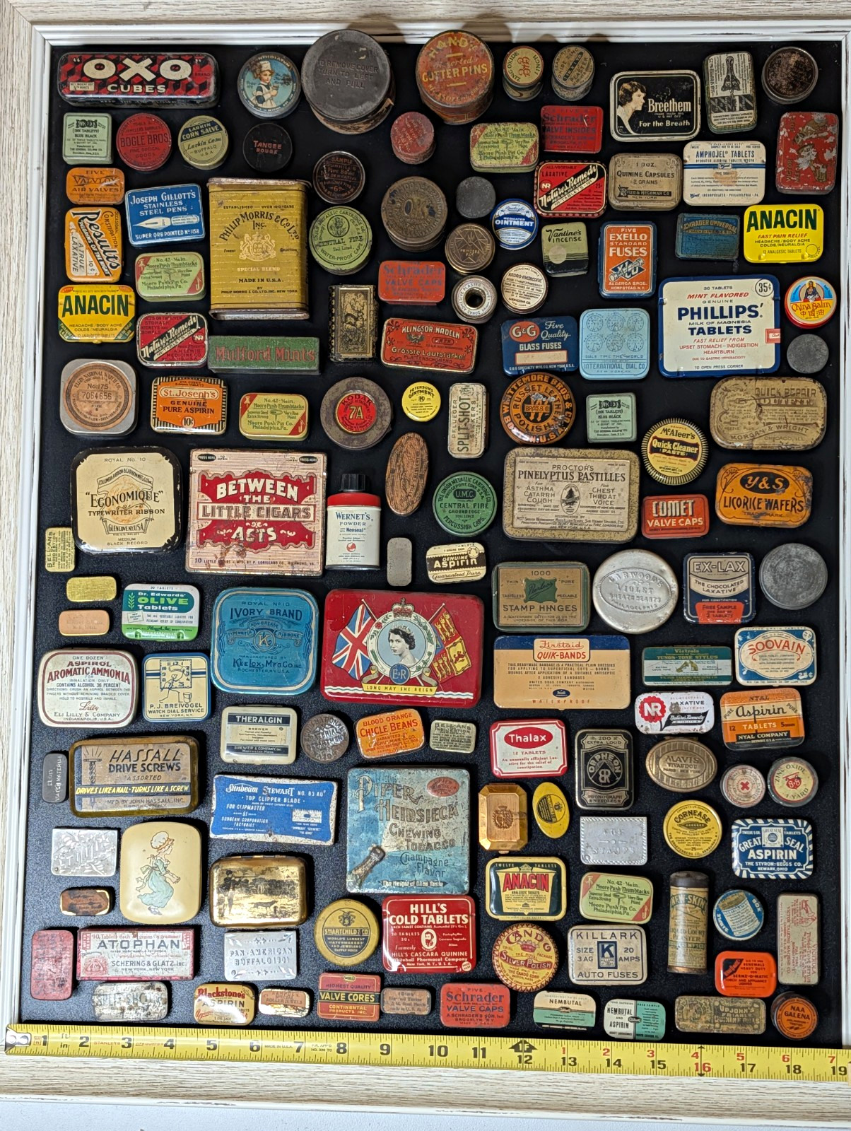 Huge 100+ Vintage Antique Advertising Tin Lot Medicine Tobacco Hardware Rare