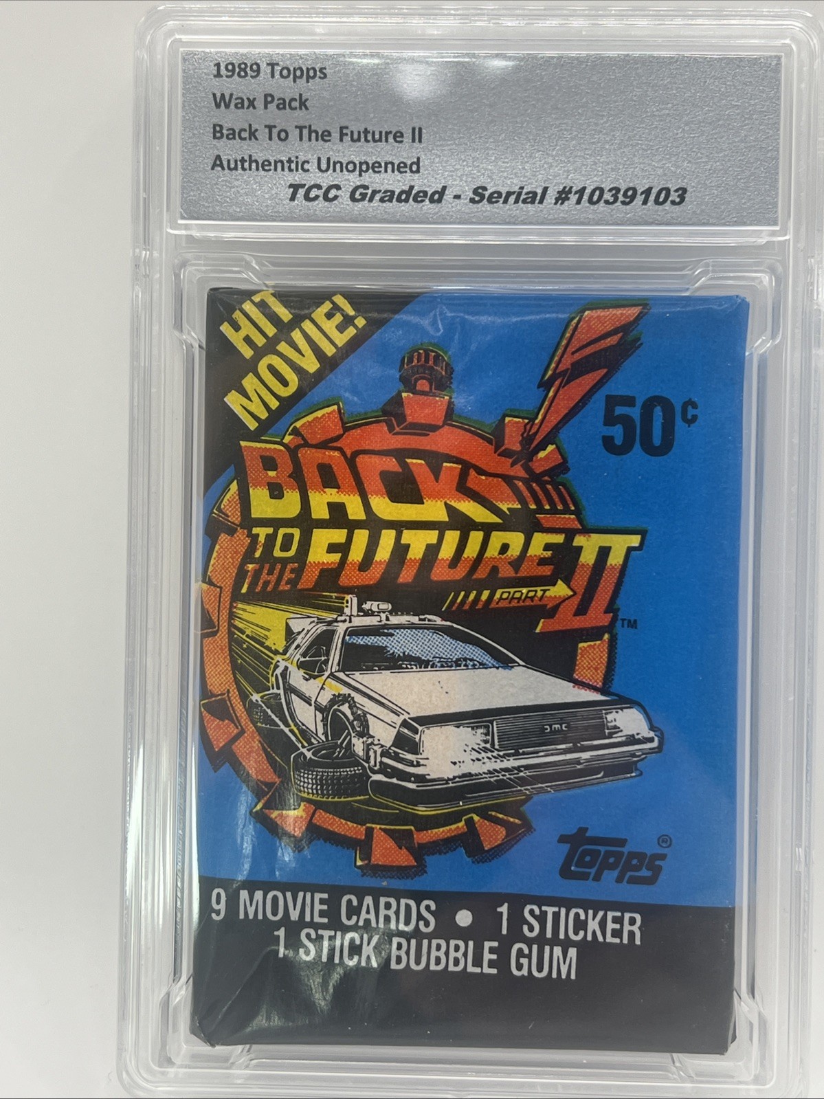 1989 Topps Back To The Future II 2 Wax Pack Authentic Unopened Encapsulated