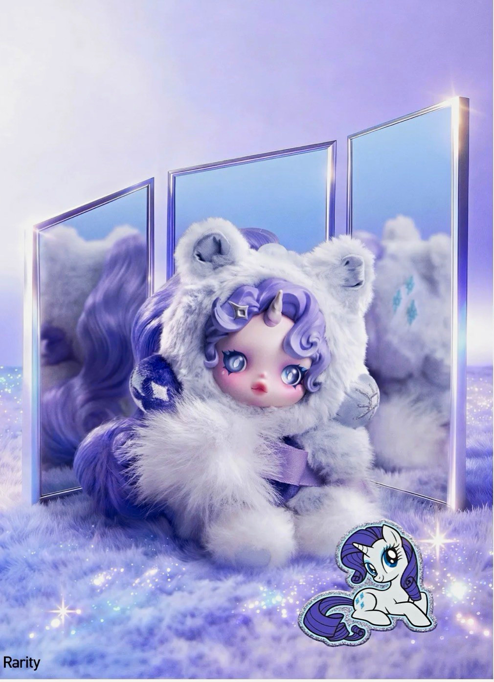 POP MART SKULLPANDA x My Little Pony Series Plush Pendant “Rarity”