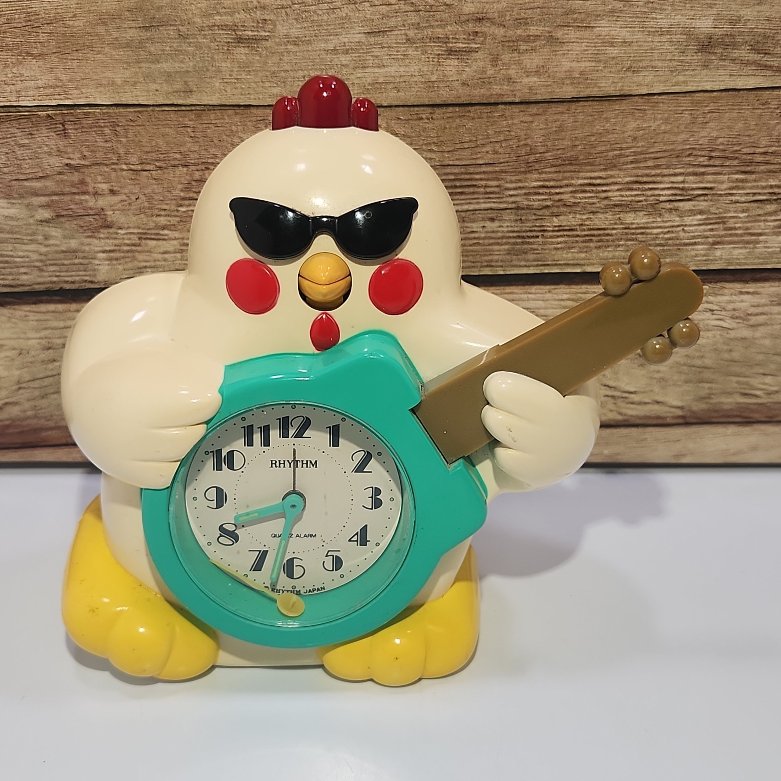 Vintage 90s Rock n Roll Chicken Rhythm Japan Guitar Alarm Clock Rare Parts 