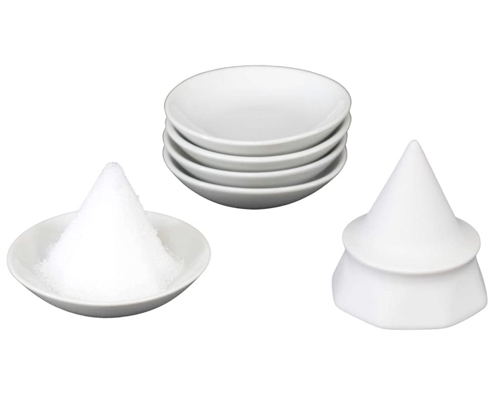 Octagonal salt set  unglazed octagonal salt bowl and 5 round plates
