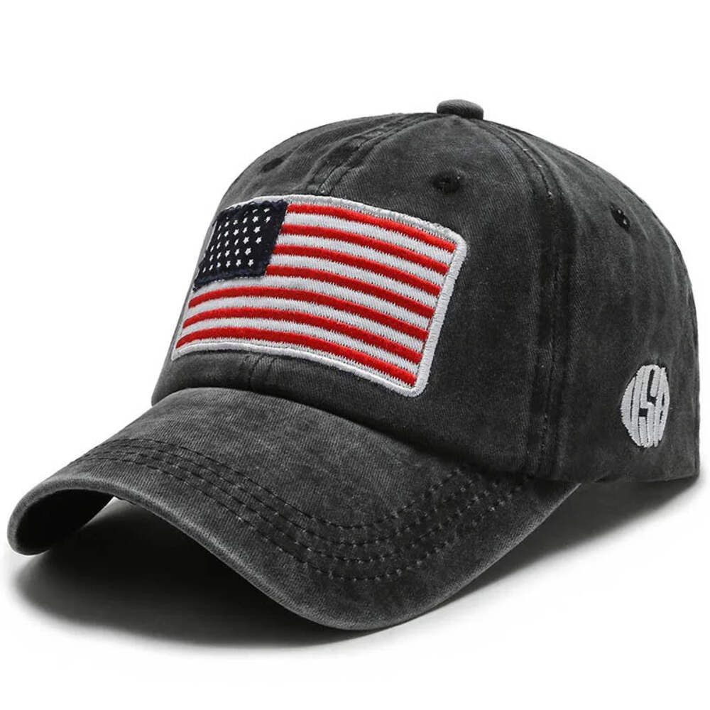 USA Flag Embroidery Baseball Cap Washed Distressed Sports Hat Adjustable Sunscre