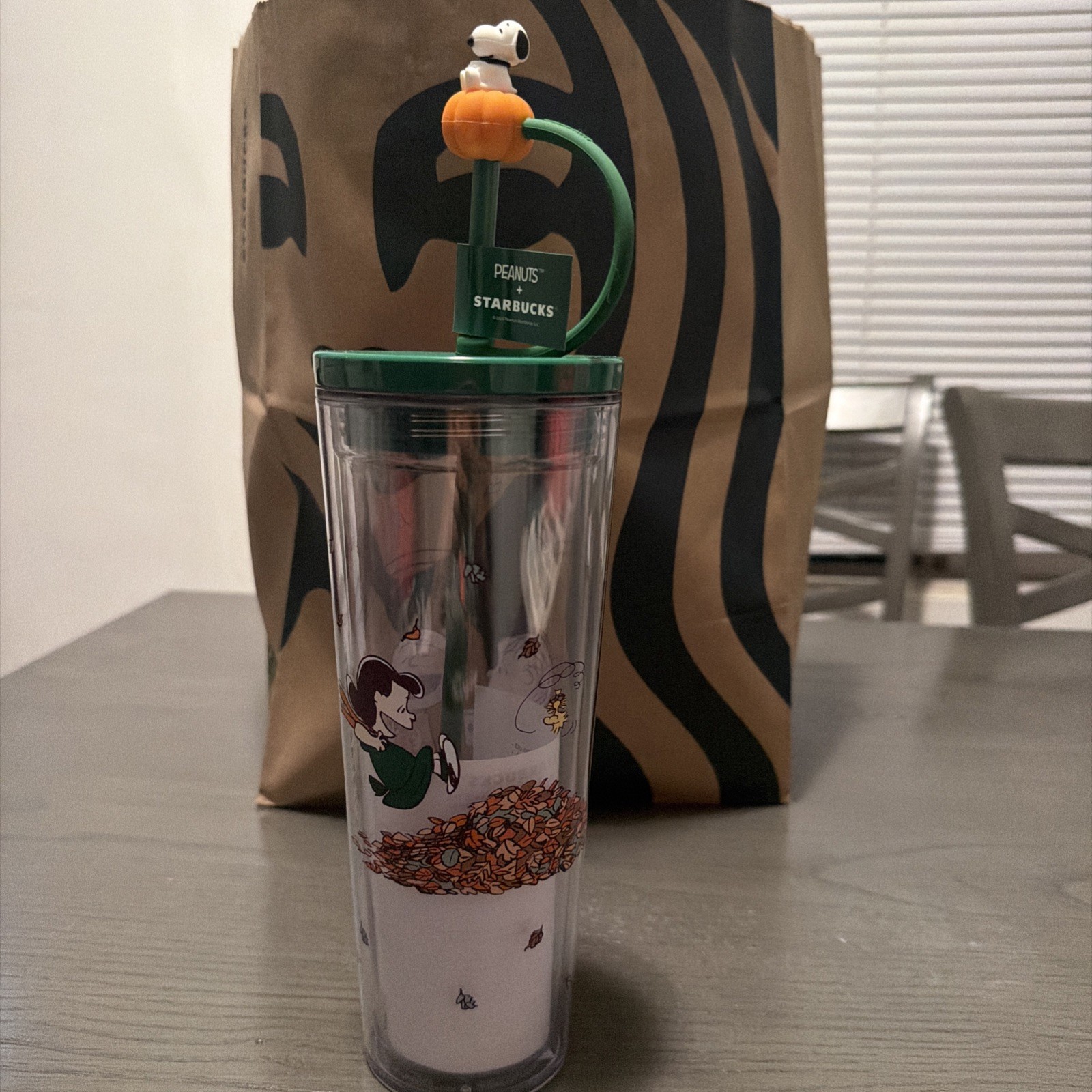 🔥NEW Starbucks Peanuts Snoopy 24oz Pumpkin Tumbler with Straw & Silicone Lid