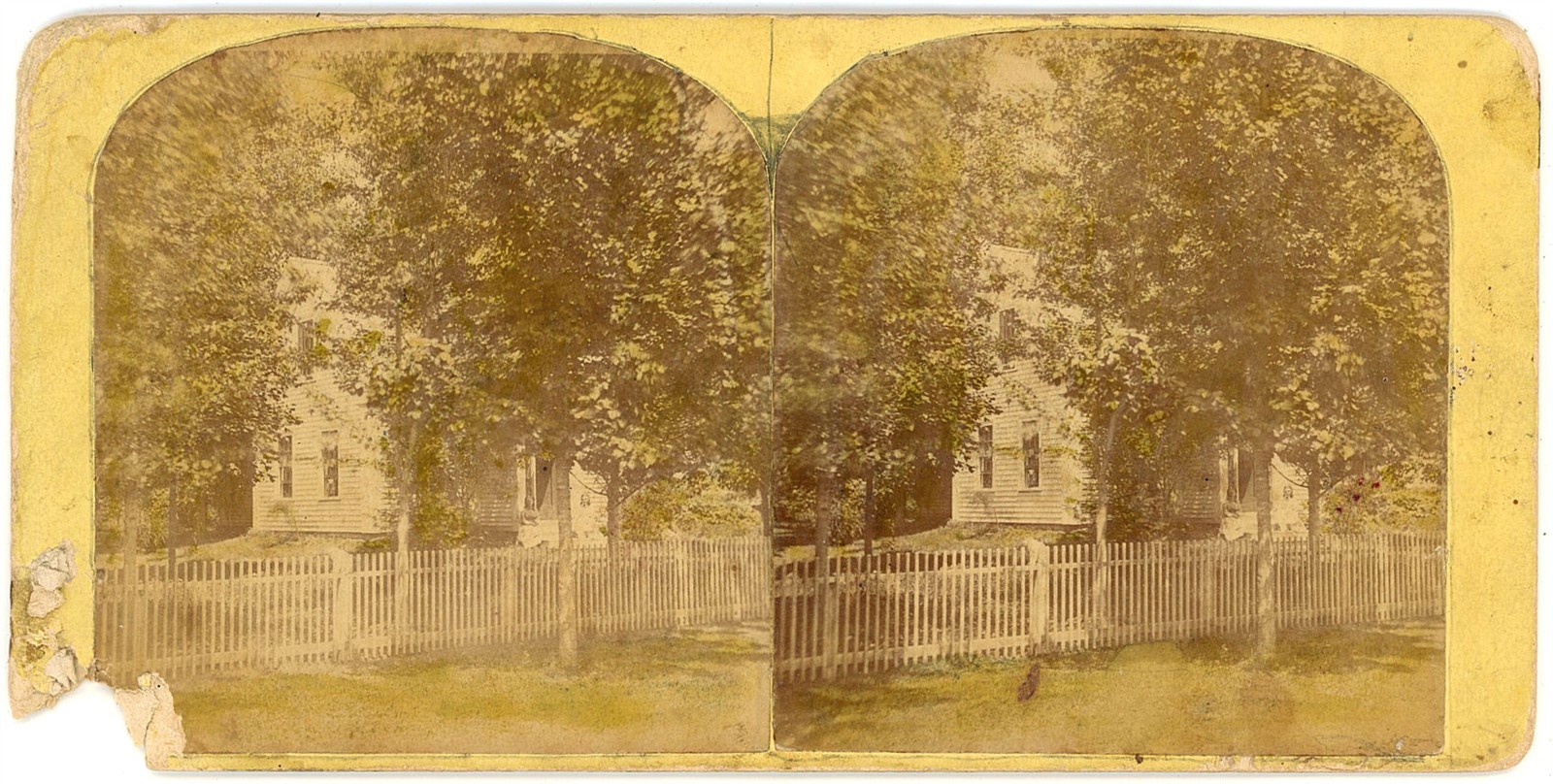 IOWA STEREOVIEW - Waukon Home - PC Huffman & Lady - 1870s VERY RARE