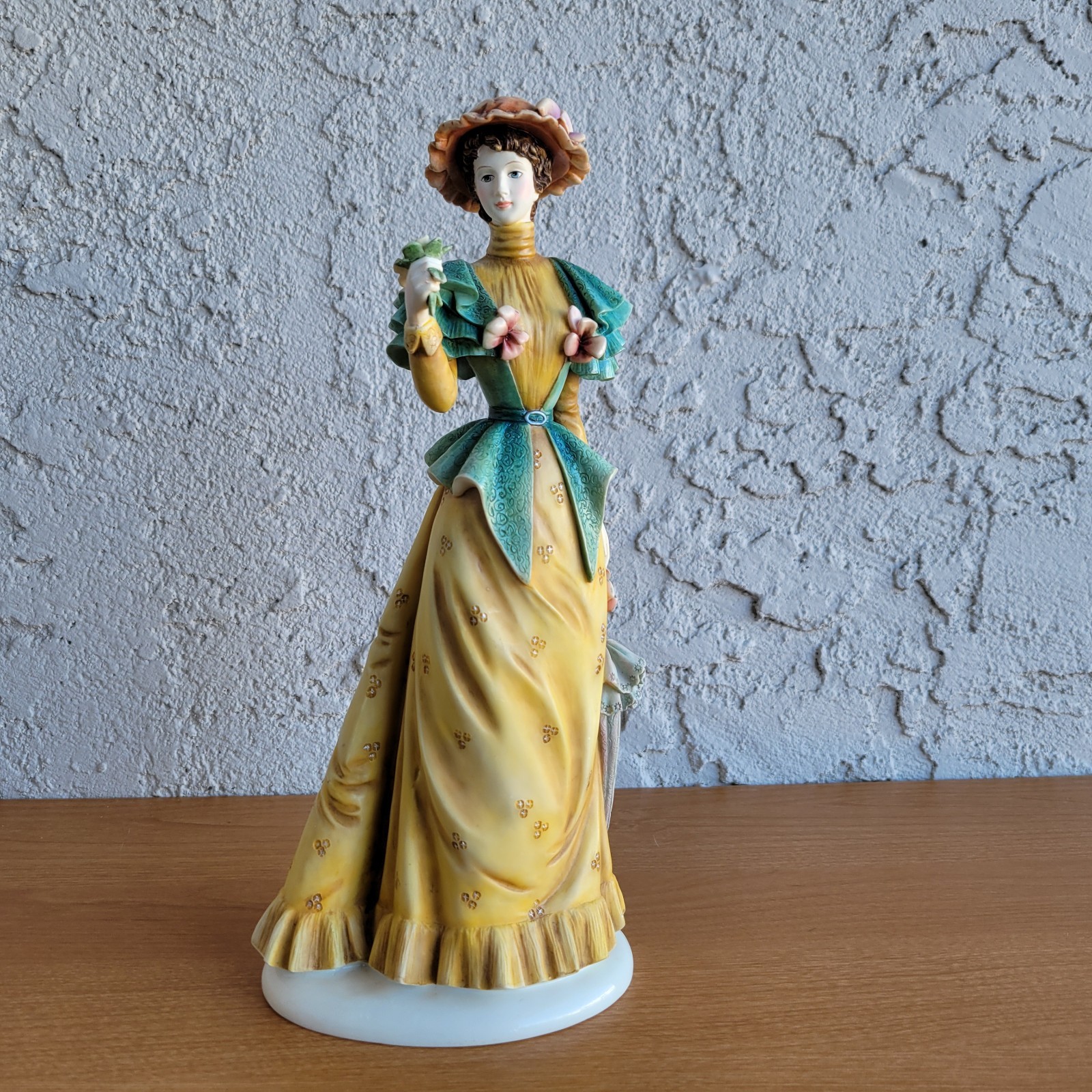 Victorian Lady – Hand-painted Porcelain (Matte Finish) – Vintage Hat and Parasol