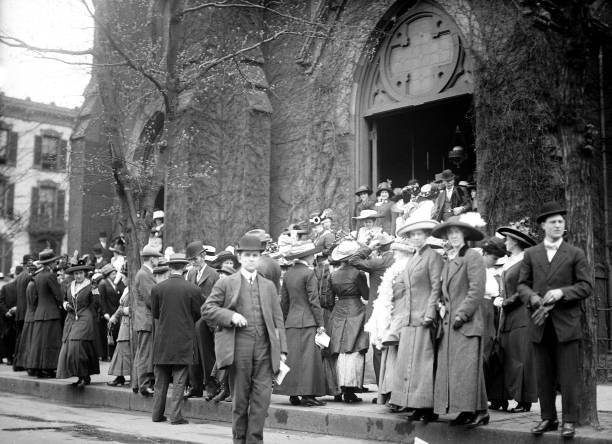 Crowd outside All Souls Unitarian Church Washington DC Circa 1911 Old Photo