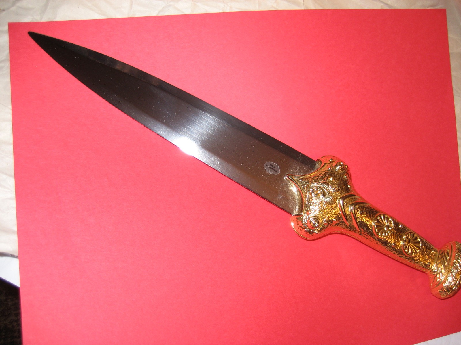 Franklin Mint Blades of The Conquerors Knife Greek Bronze Dagger Gold Plated