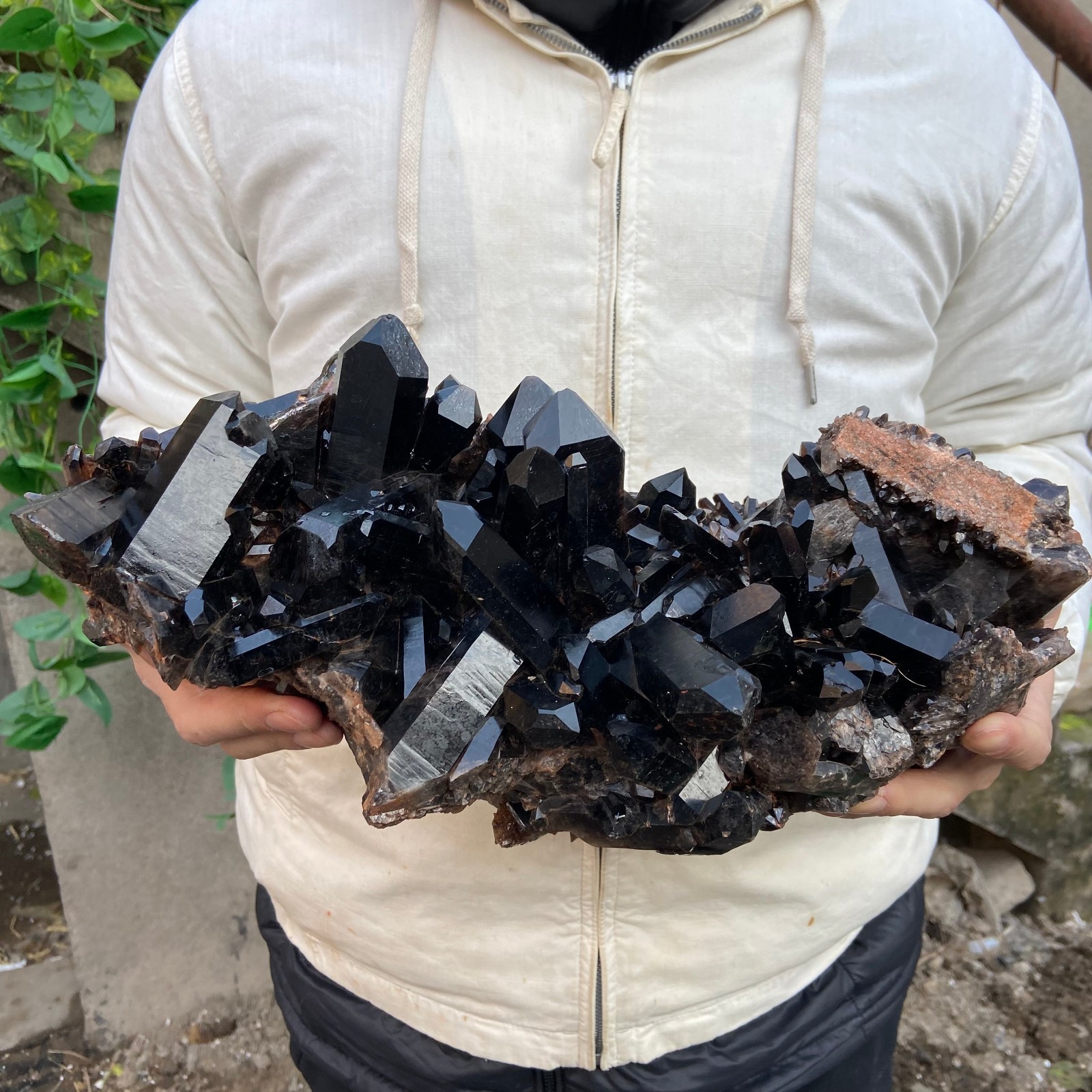 18.2lb Natural Black Smoky Quartz Crystal Cluster Raw Mineral Specimen