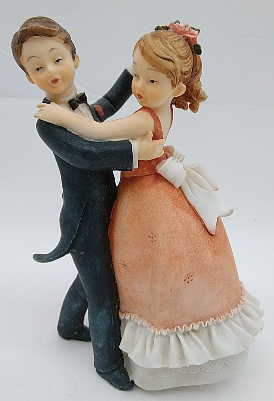 Vintage Dancing Couple Figurine Tuxedo Dressed Boy Formal Gown Girl Wedding Prom