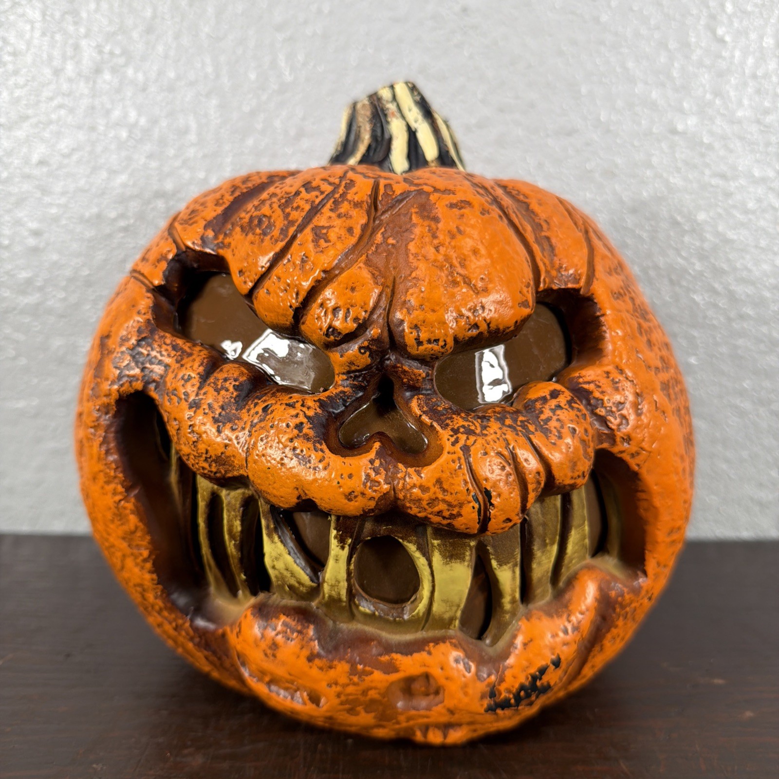 Tekky Halloween 8” Flaming Light-Up Pumpkin Jack O Lantern Battery Power VIDEO