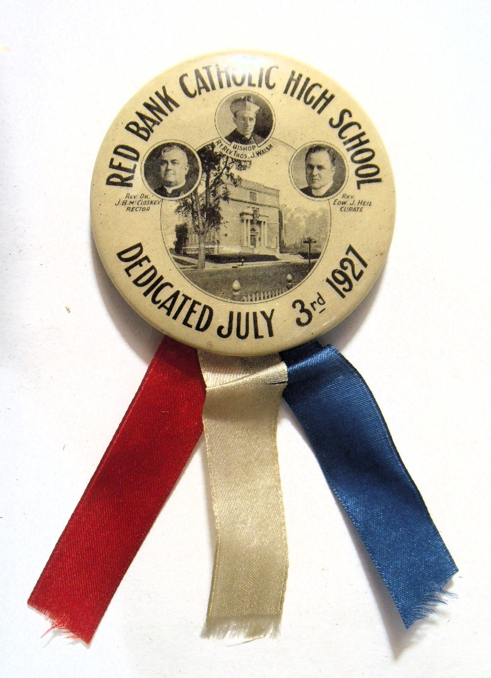 1927 antique catholic red bank high school 44 mm pinback button badge 54363