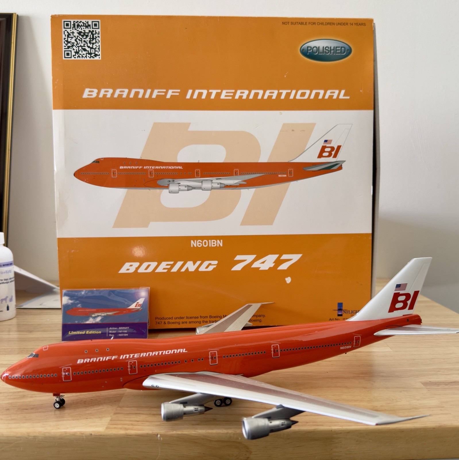 Inflight 200 Braniff International 747-100 BIG ORANGE IF741BRN0816