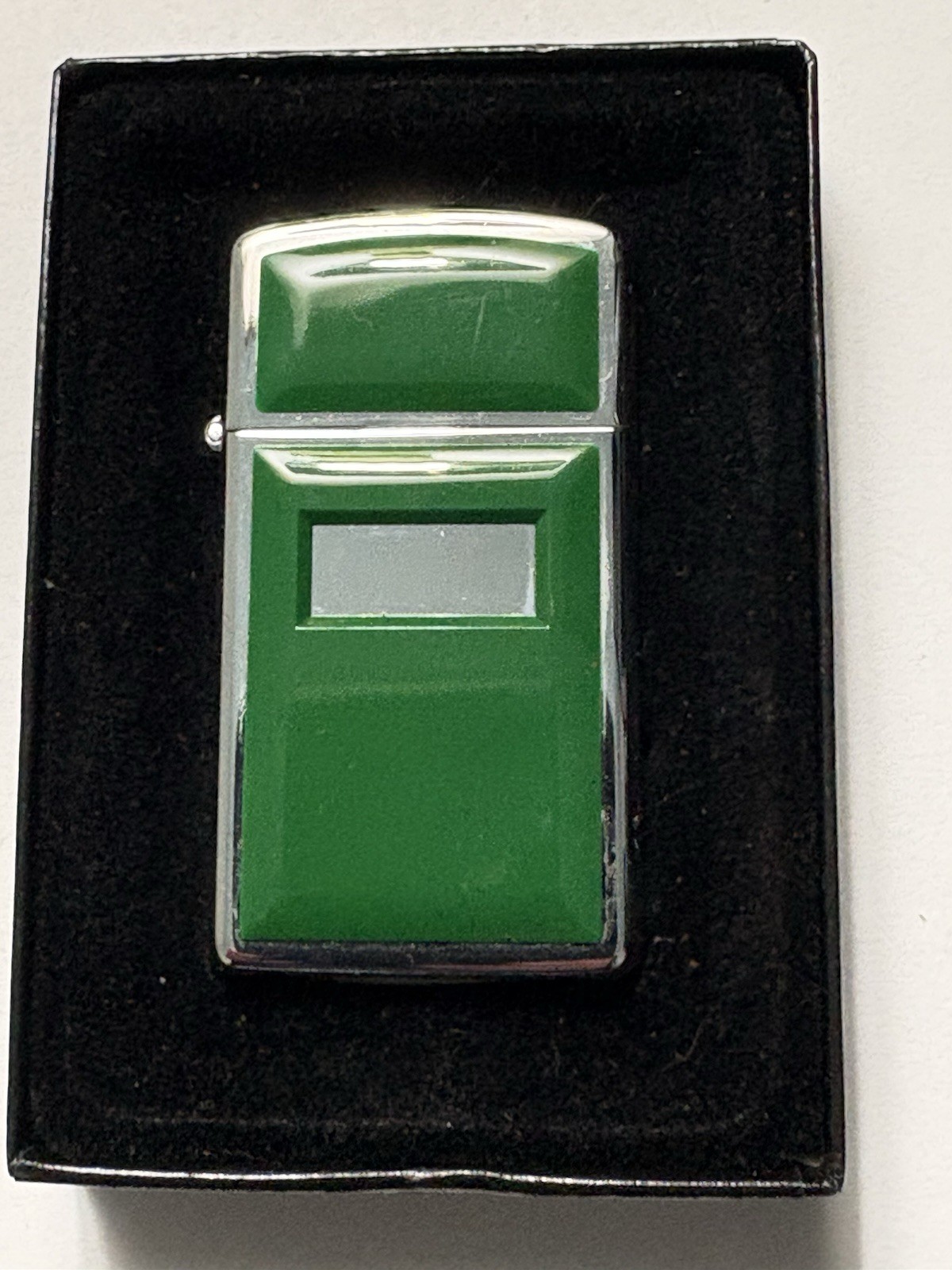 1978 Zippo Slim Ultralite #1658 Jade Green Lighter NOS Unfired Original Box