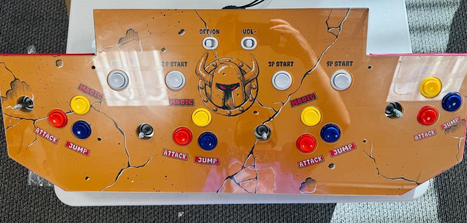 Arcade1Up Golden Axe 4-Player Control Panel Deck — Part Only - USED