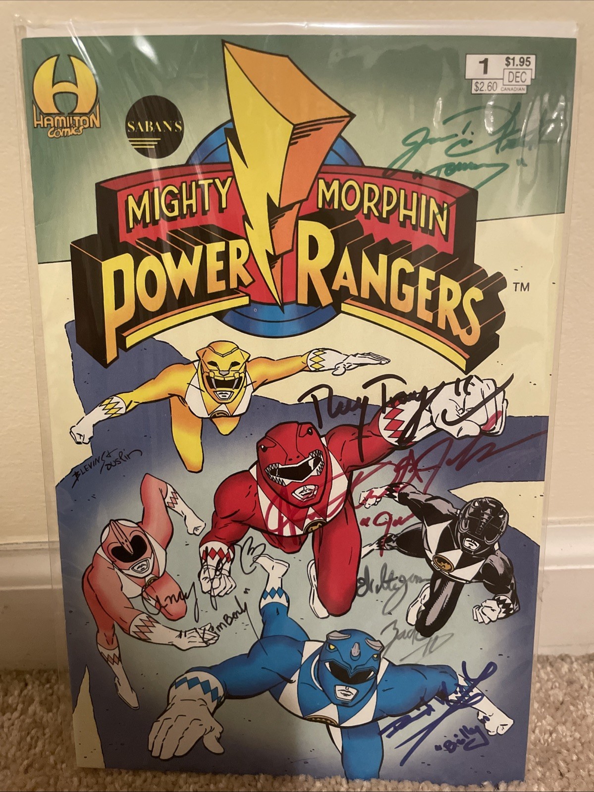 Saban's Mighty Morphin Power Rangers #1 Hamilton Comics 1994 6X Cast Signed MMPR