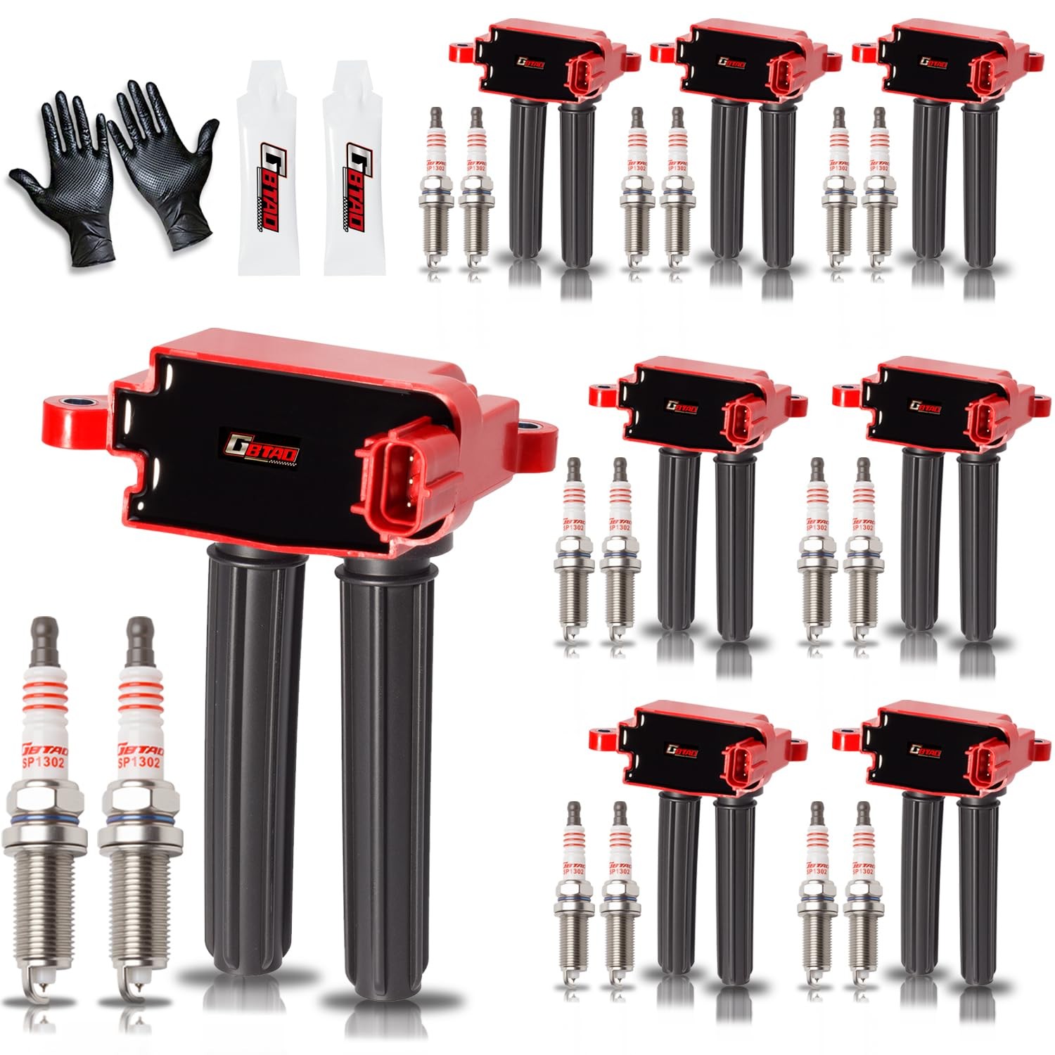 GBTAD Upgraded 8x Ignition Coil Pack and 16x Iridium Coils UF504 
